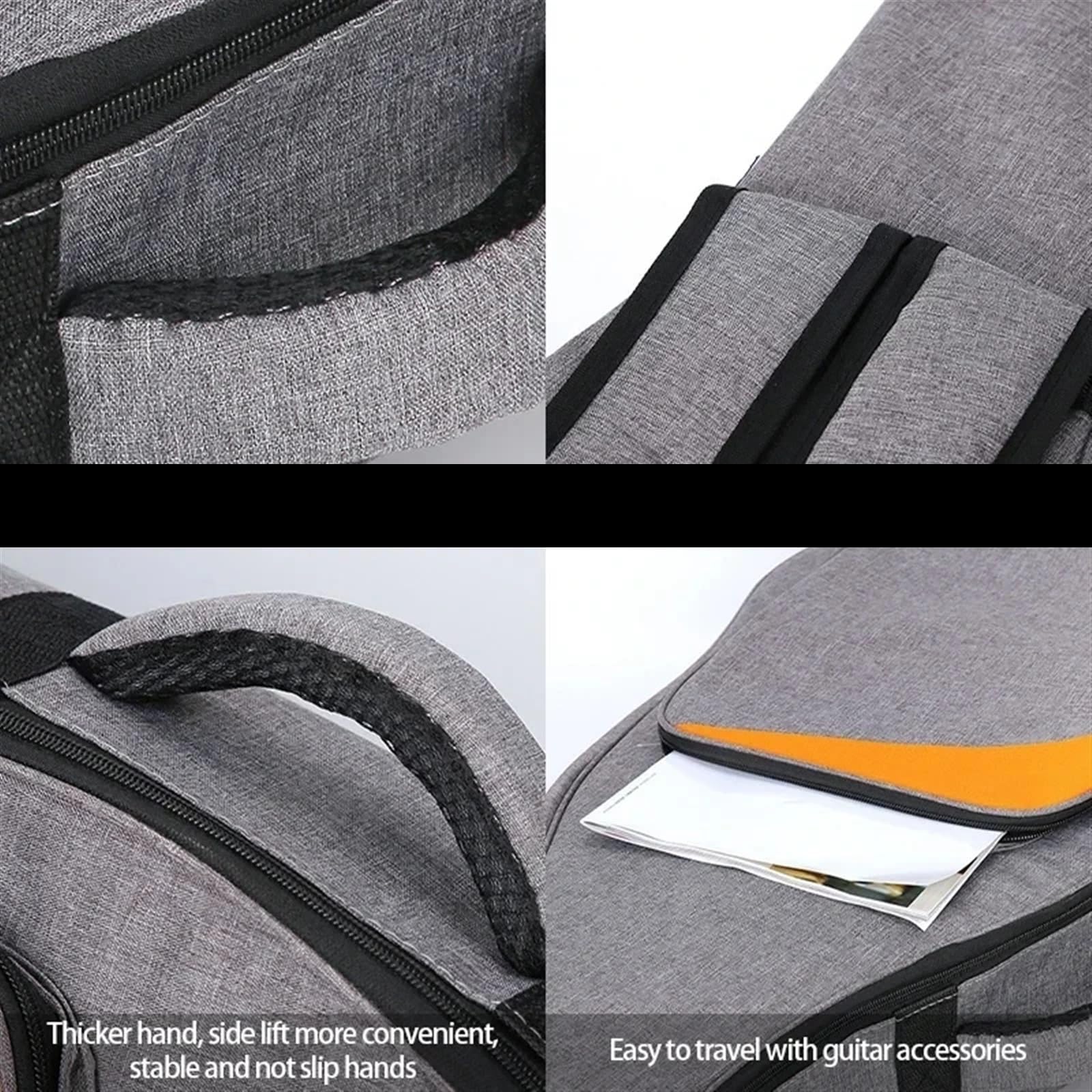 Custodia per Chitarra Zaino for Chitarra Custodia Protettiva for mandolino Impermeabile Doppia Tracolla Chitarra Acustica Classica Custodia Imbottita Spessa(Gray)