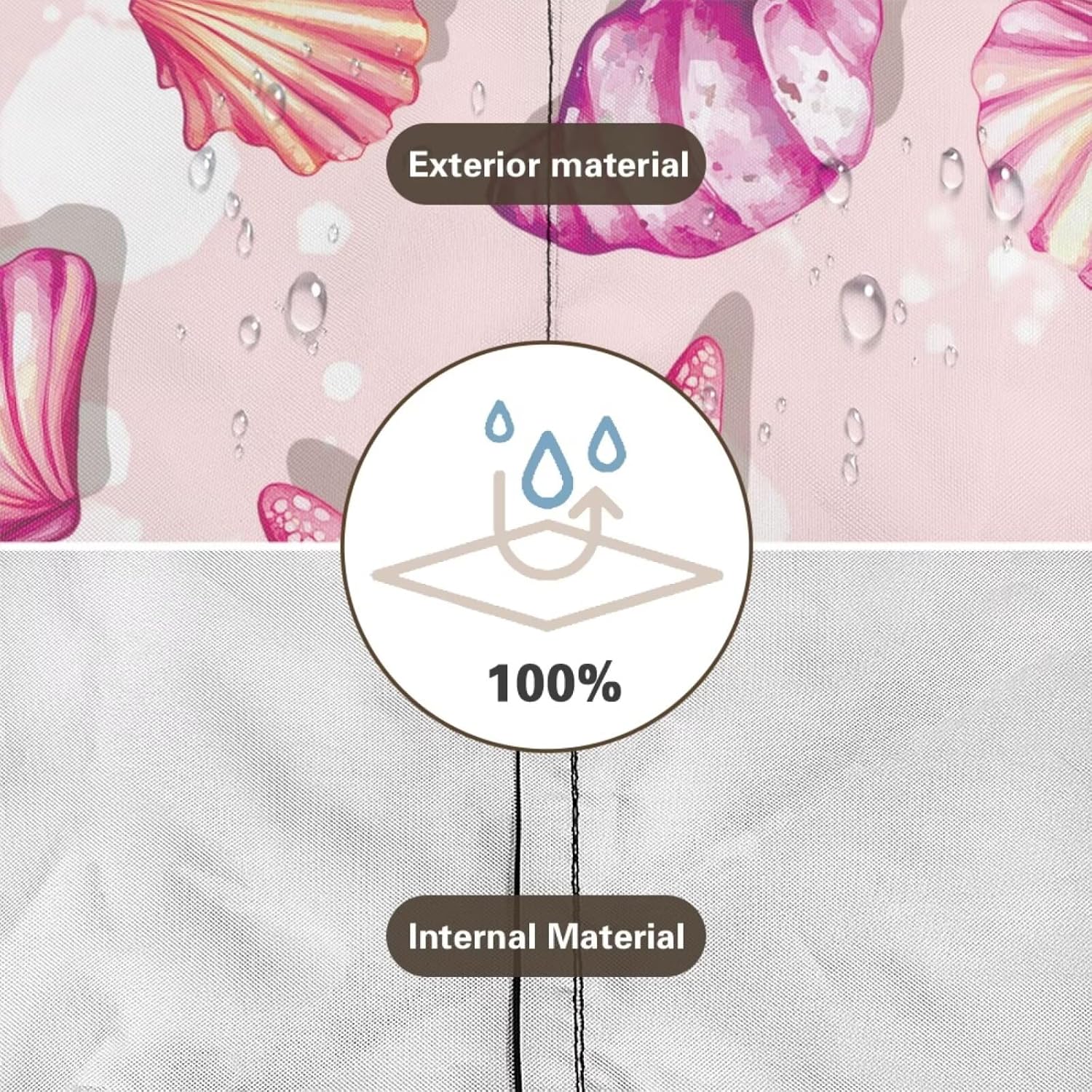 Pink Starfish Shell Print Patio Chaise Lounge Decor Cover, Heavy Duty Water Resistant Cover for Outdoor Pool Lawn Lounge Chair with Air Vent 1 Pcs, 68.11"L x 30.7"W x 30.7"H