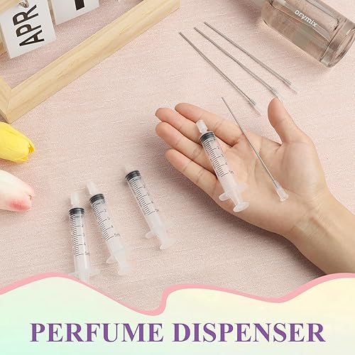 Miniatura 5 de Paquete de 4 decantadores de jeringa de perfume de plástico de 0.2 fl oz con punta de aguja de acero inoxidable roma, adecuado para perfume, tinta,