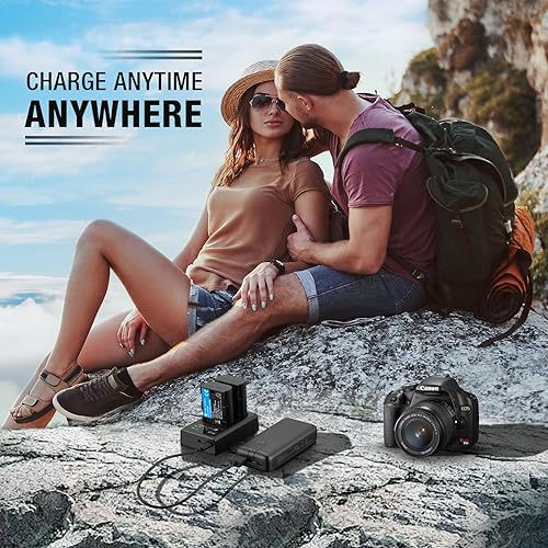 Miniatura 6 de FirstPower Batería LP-E6NH y cargador USB dual para cámaras Canon EOS R R5 R6 R7, 5D Mark II/III/IV, 5DS, 5DS R, 6D, 6D Mark II, 7D, 7D Mark II, 60D