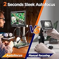 Vista 2 de Elikliv Autofocus 4K Digital Microscope EM4K-AF, 52MP Soldering Microscope for PCB Repair, Coin Inspection & Watchmaking, 2000X Magnifier Scope, 8