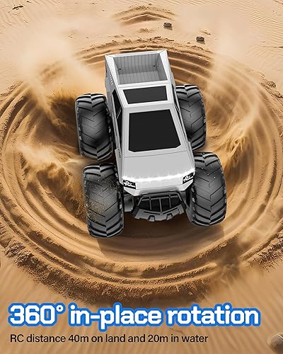 Miniatura 6 de Coche de control remoto todoterreno Pick-up camión, 4WD impermeable RC Trucks Toy RC Cars para todo terreno, camión anfibio 116, vehículos de