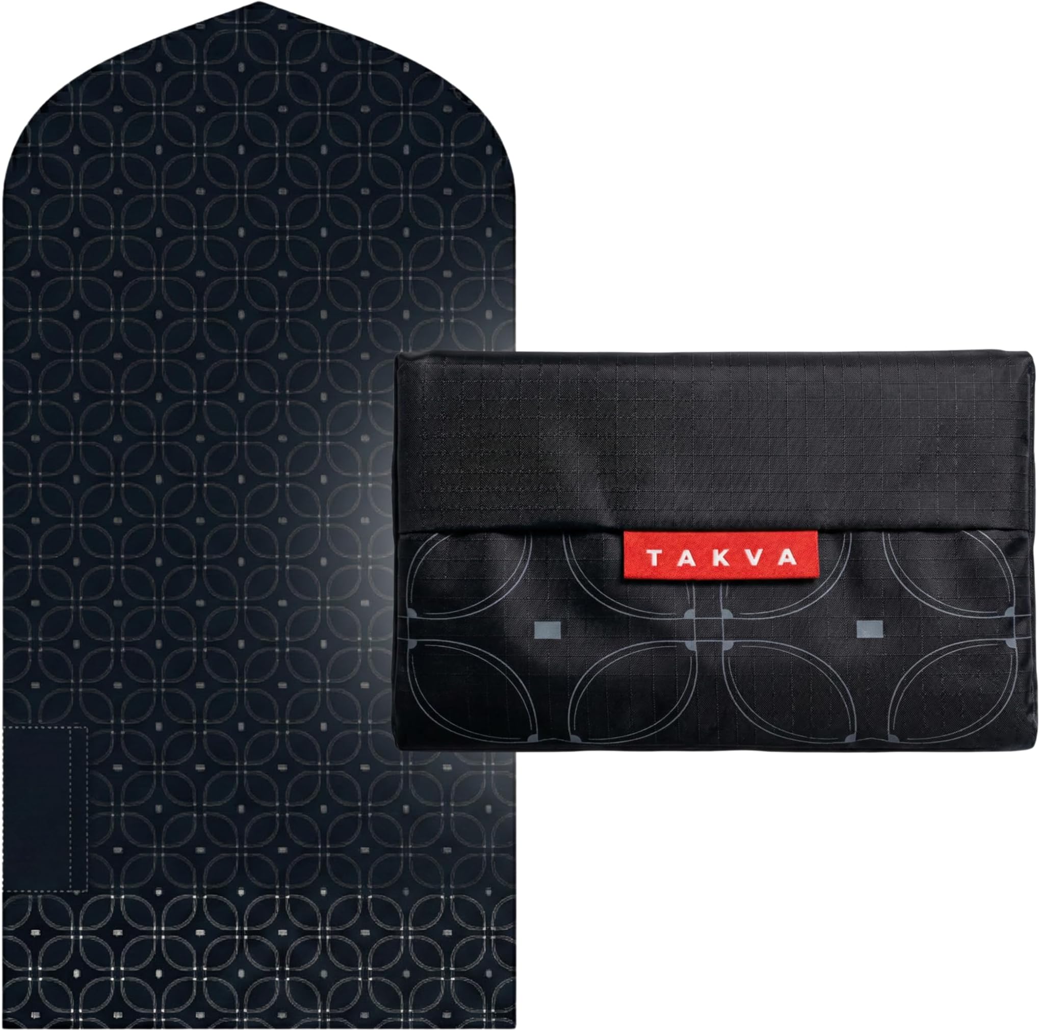 TAKVA The Pocket Sejadah Limited Edition | Portable Prayer mat, Muslim Gift, Ramadan Present (Batik Black)