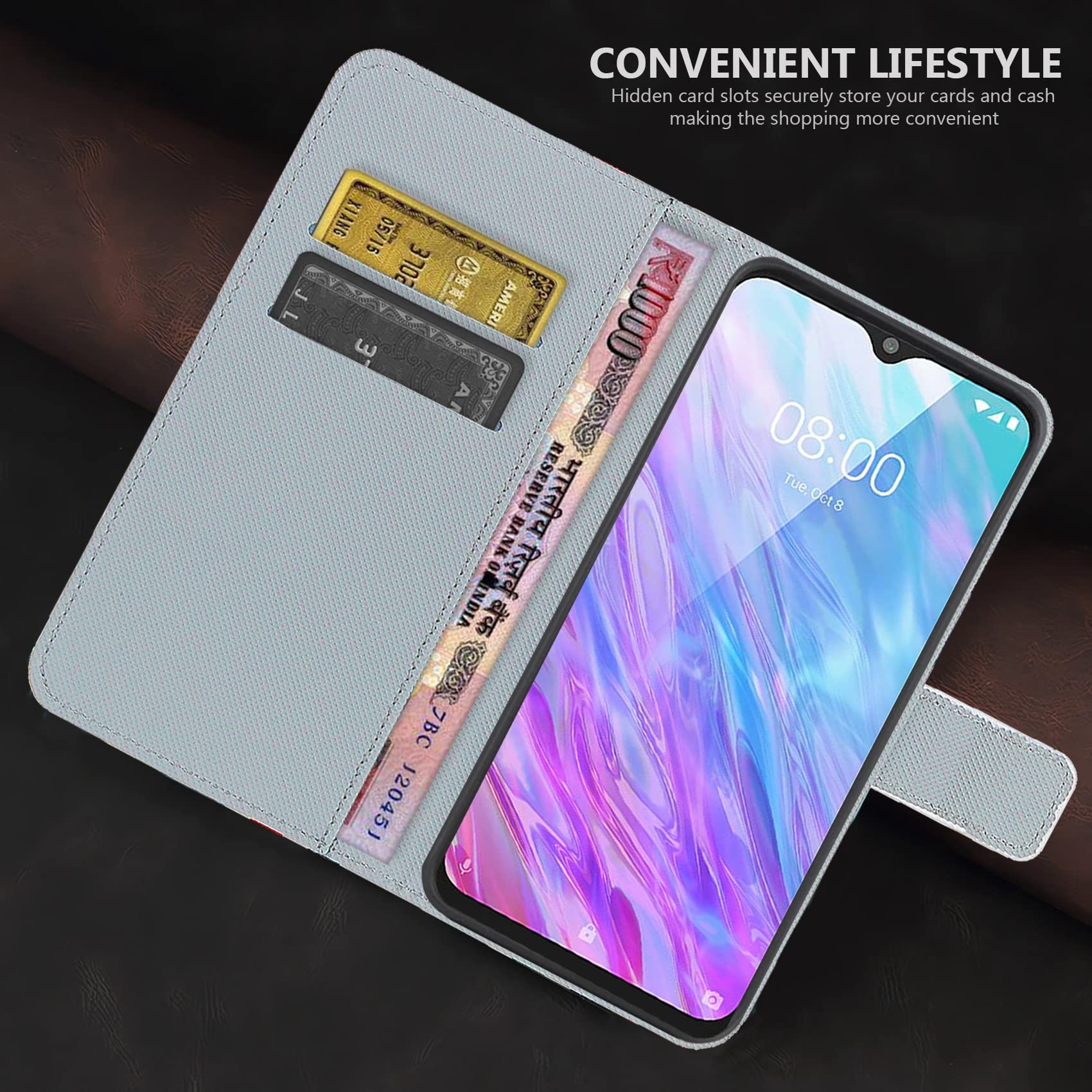 HualuBro Cover ZTE Blade 20, Cover ZTE Blade 10 Smart, Flip Cover a Libro in PU Pelle Premium Portafoglio Magnetica Leather Case Custodia per ZTE Blade 10 Smart Cover (Nero