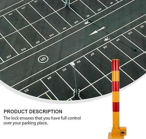 Miniatura 5 de Garneck Bolardo de estacionamiento para estacionamiento, hierro de tráfico, barra de tubo con cerradura, postes de protección de estacionamiento