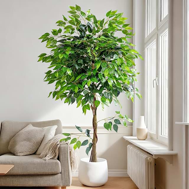 Artificial Ficus Tree 6FT Artificial Plants Indoor Fake Ficus for Indoor...