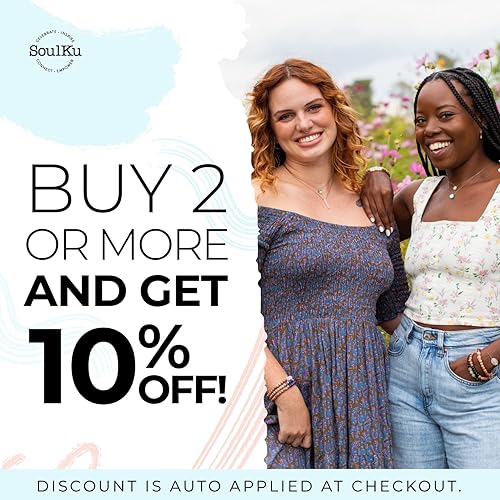 Miniatura 7 de SoulKu Soul Shine Handmade Necklace, Empowering Jewelry With Healing Crystal, Inspirational Jewelry For Women, Mom & Sister, 2"" Extender With