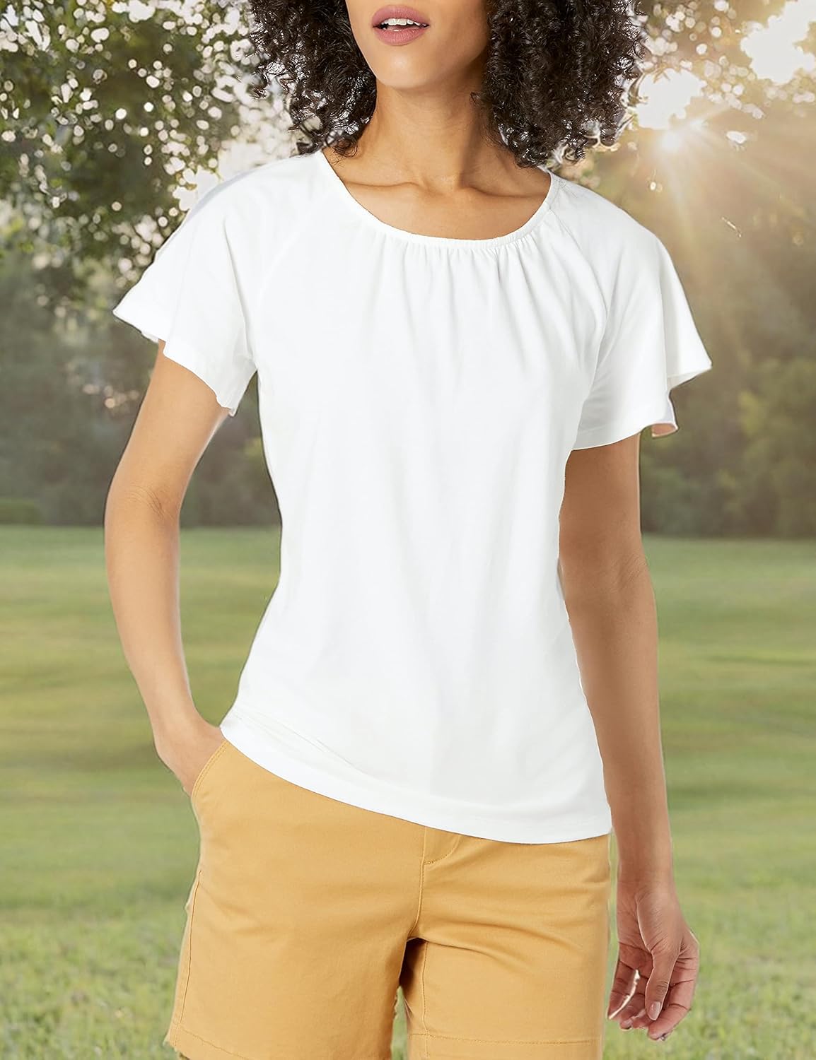 Amazon Essentials womens Regular-Fit Cape Sleeve Open Crewneck T-Shirt - Image 5