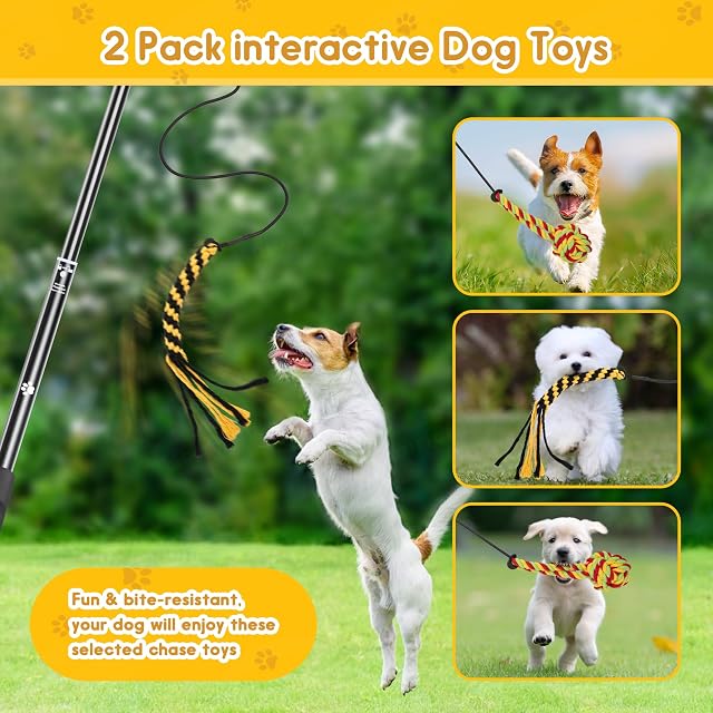 Foto 5 de 8 de Flirt Pole Dogs, varita extensible para coquetear mascotas para entrenar la agilidad del perro