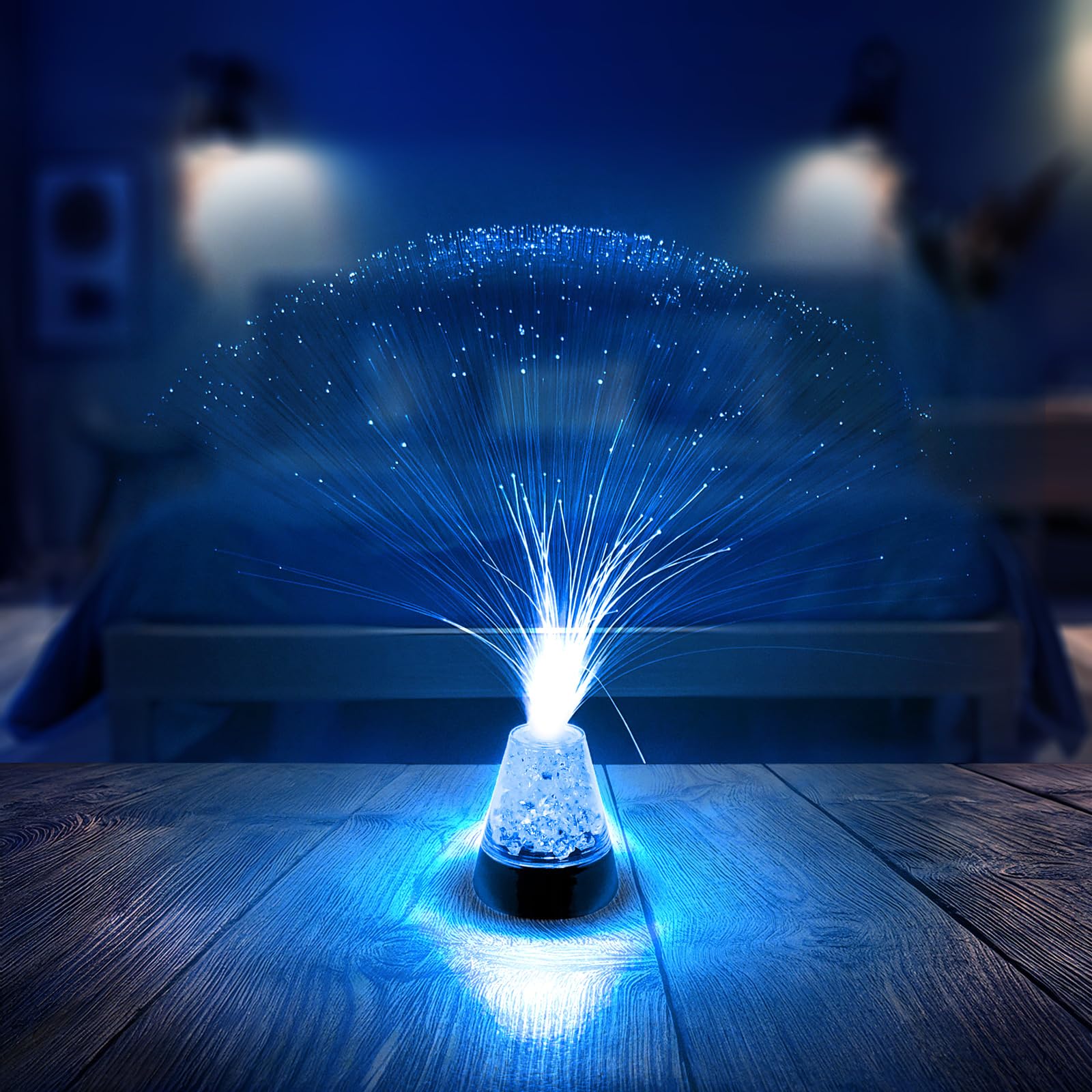 The Glow Company Fibre Optic Colour Changing Ice Crystal Lamp - Batteries Included