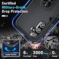 Vista 4 de Janmitta Funda compatible con Samsung Galaxy A14 5G con protector de pantalla + protector de lente de cámara, funda resistente de servicio pesado