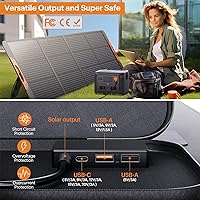 Vista 6 de 200W Portable Solar Panel for Power Station,23.5% Efficiency Mono Foldable Solar Charger with 4 Kickstands for Jackery 1000