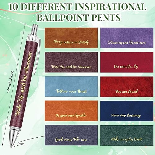 Miniatura 8 de Yeaqee 50 bolígrafos inspiradores a granel, con citas motivacionales, punta de lápiz capacitivo, regalo de Navidad, bolígrafos de tinta negra