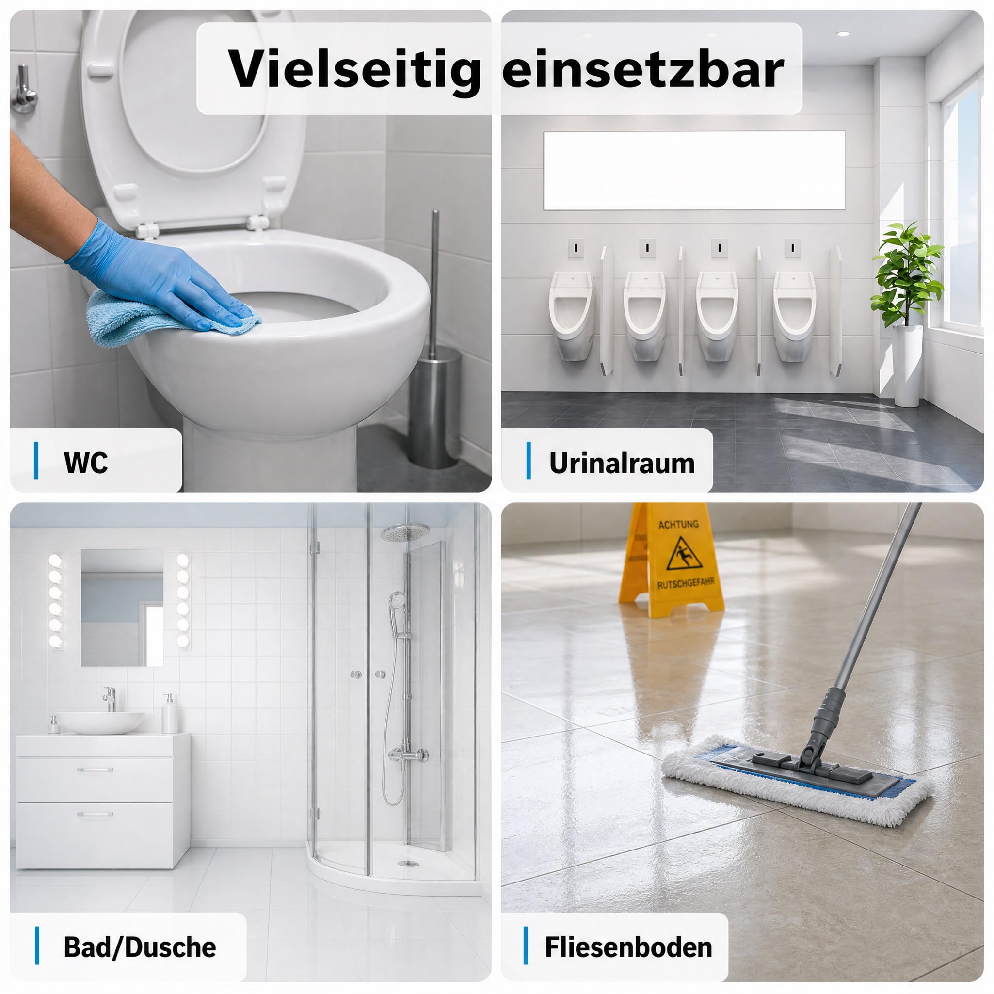 KaiserRein Urinsteinentferner Extra Stark, Sanitärgrundreiniger für Toilette und Fliesen, Toilettenreiniger extrem stark Profi-Sanitärreiniger gegen Kalk & Rost, 3 x 1 L, Made in Germany