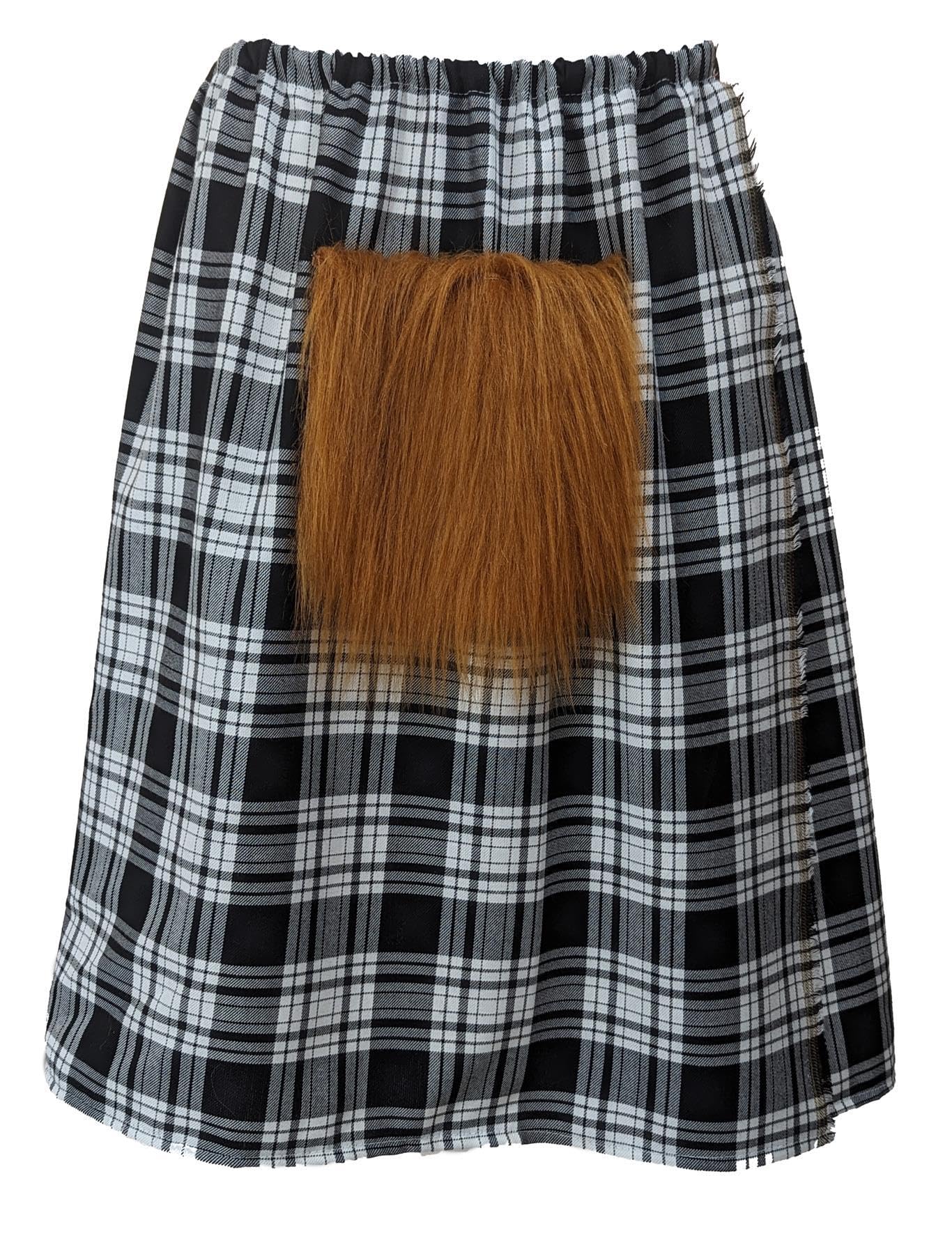 The Dragons Den Adults Erskine Scottish Tartan Kilt & Sporran Highland Games Burns Night Fancy Dress [L-XL]