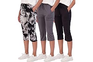 Real Essentials Women's Activewear Capri Pants