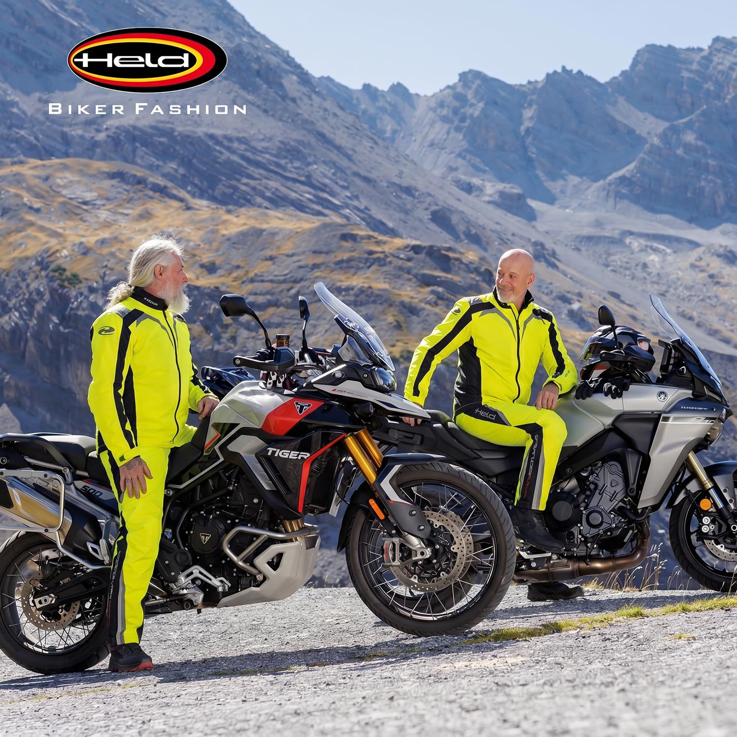 Held Rainblock 2 Top - Sport Motorrad Regenjacke Damen - Membrane 100% Wasserdicht, Atmungsaktiv - Reflex Einsätze - Außentaschen - Ärmelsaum weitenverstellbar - Schwarz Neongelb