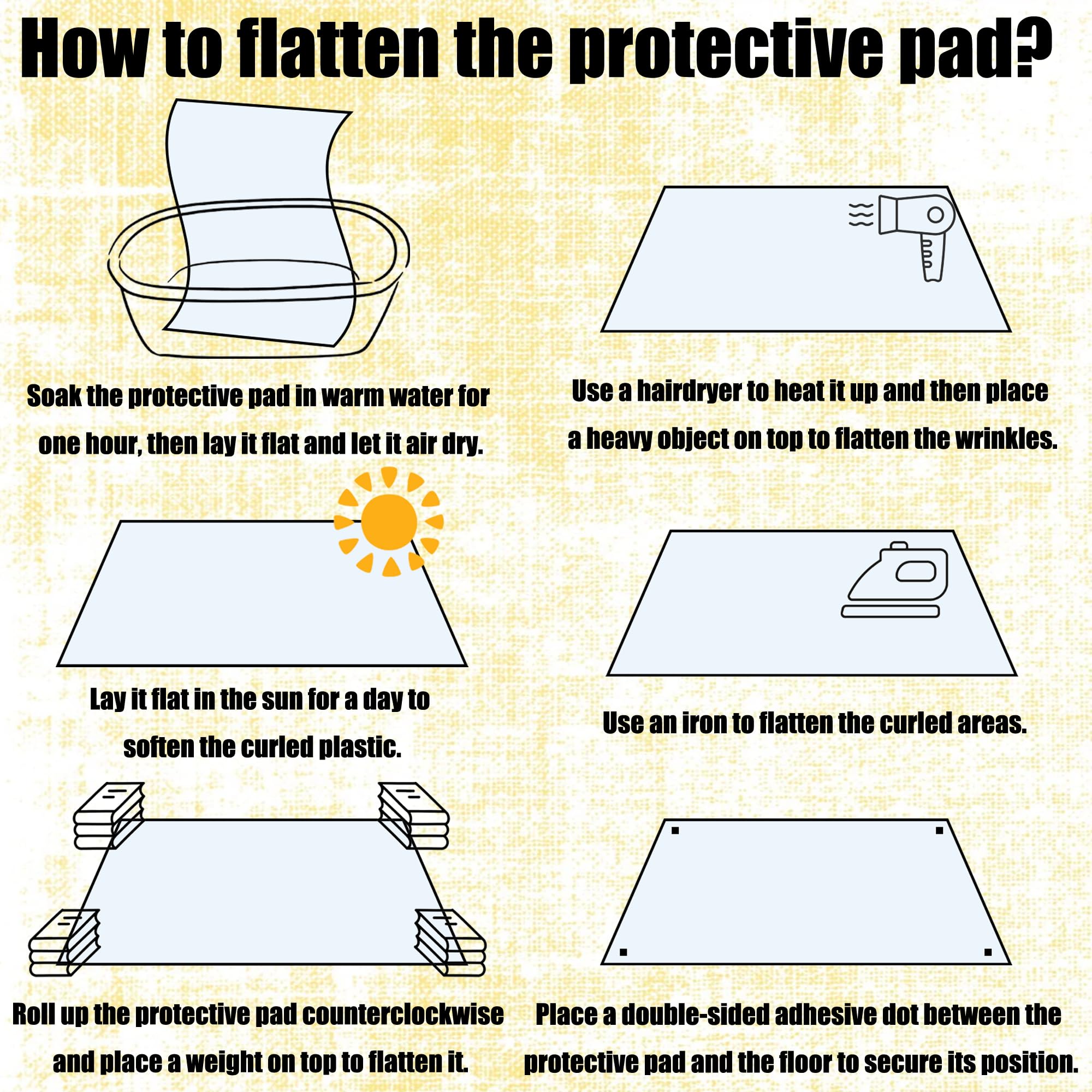Tapis Antidérapant 70 x 140 cm PVC Imperméable, Antidérapant et Insonorisant PVC Tapis Sol Bureau Différentes Taille, Personnalisable pour Sol de Maison et de Bureau, Couleur Transparente