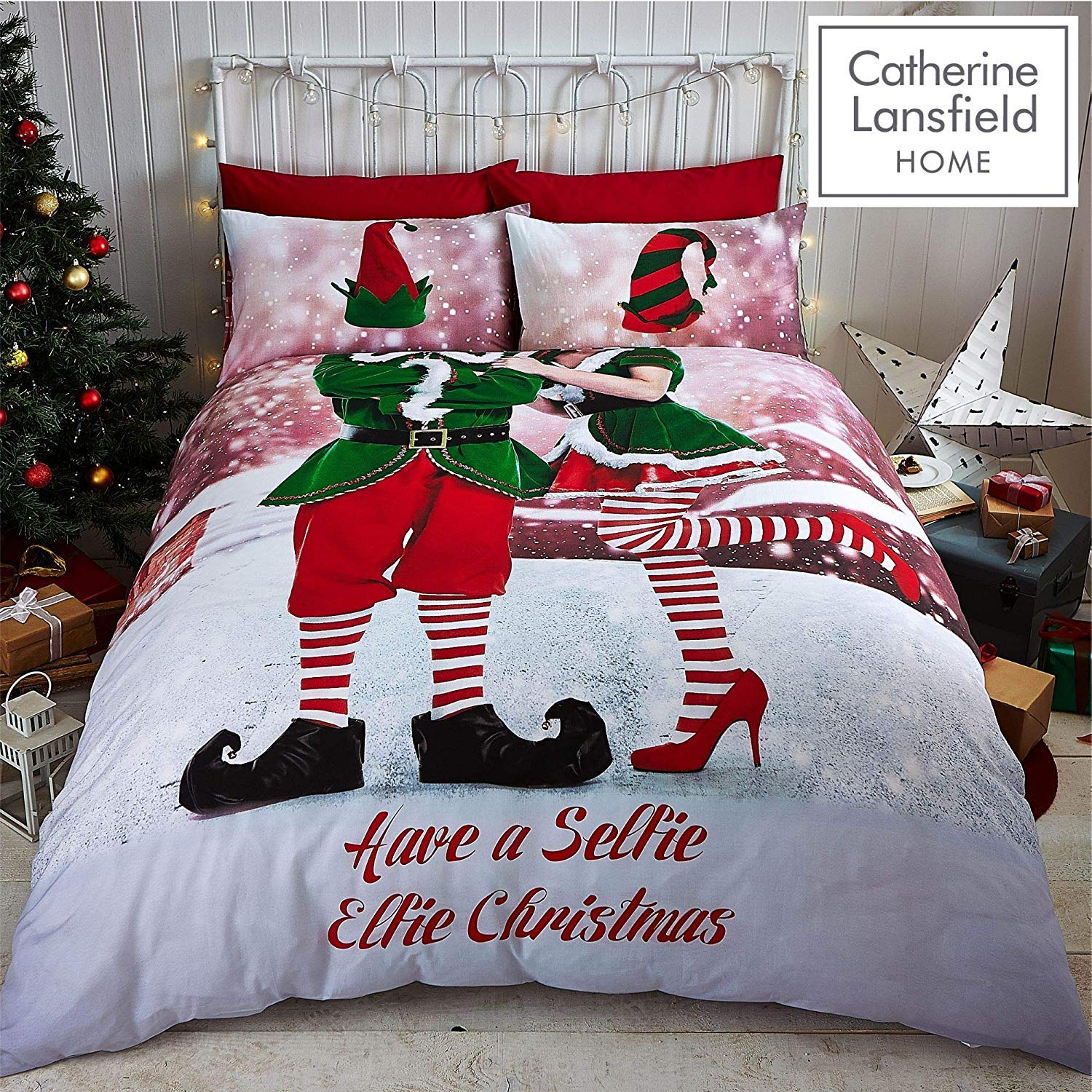 Edredón Rey Catherine Lansfield 'Home Sweet Home' – Ropa De Cama Marina, Suave Y Elegante