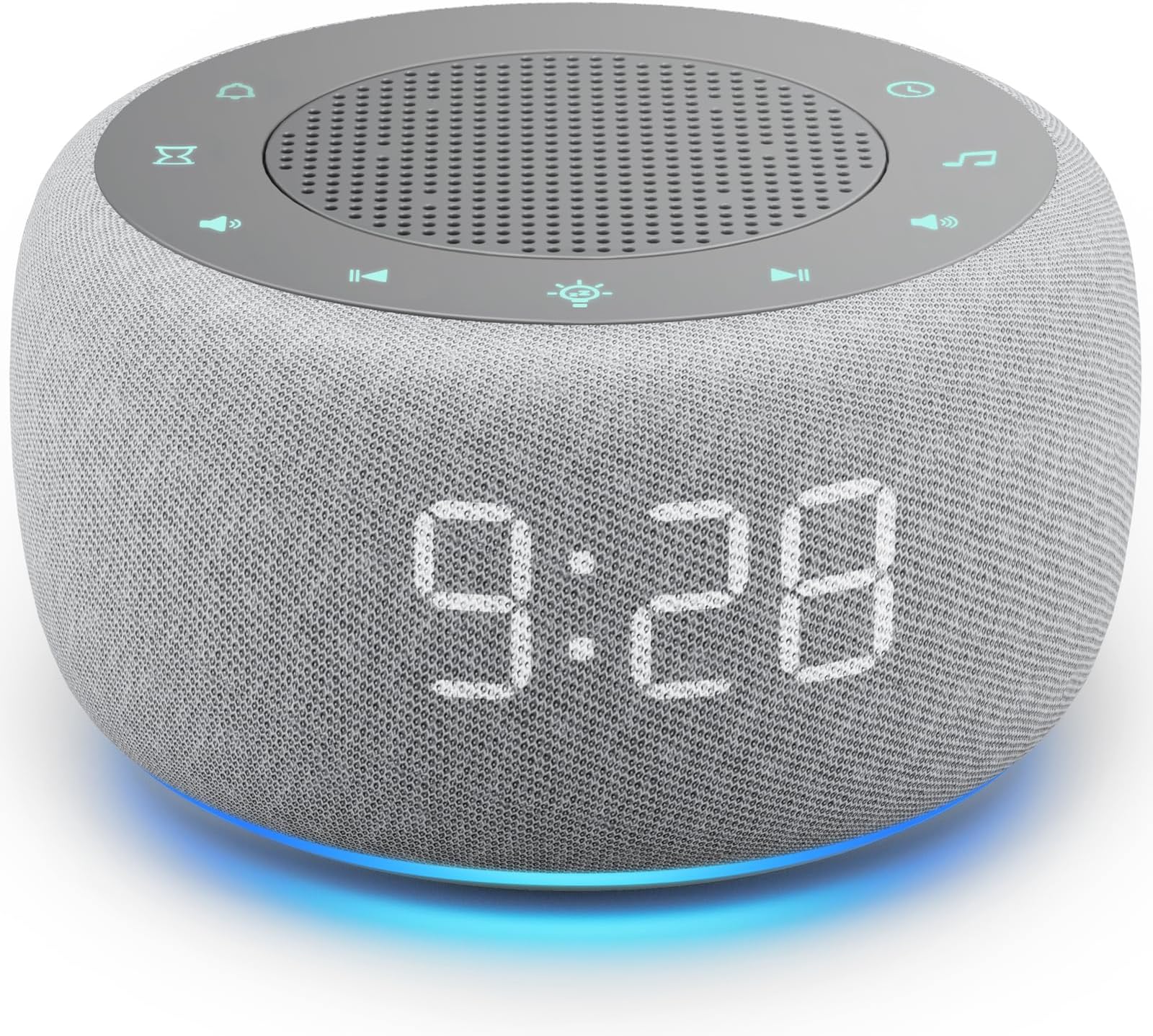 Buffbee Sound Machine & Alarm Clock 2-in-1, 18 Soothing Sound, 7 Night Light, Sleep Timer, Precise 30-Level Volume Control White Noise Machine