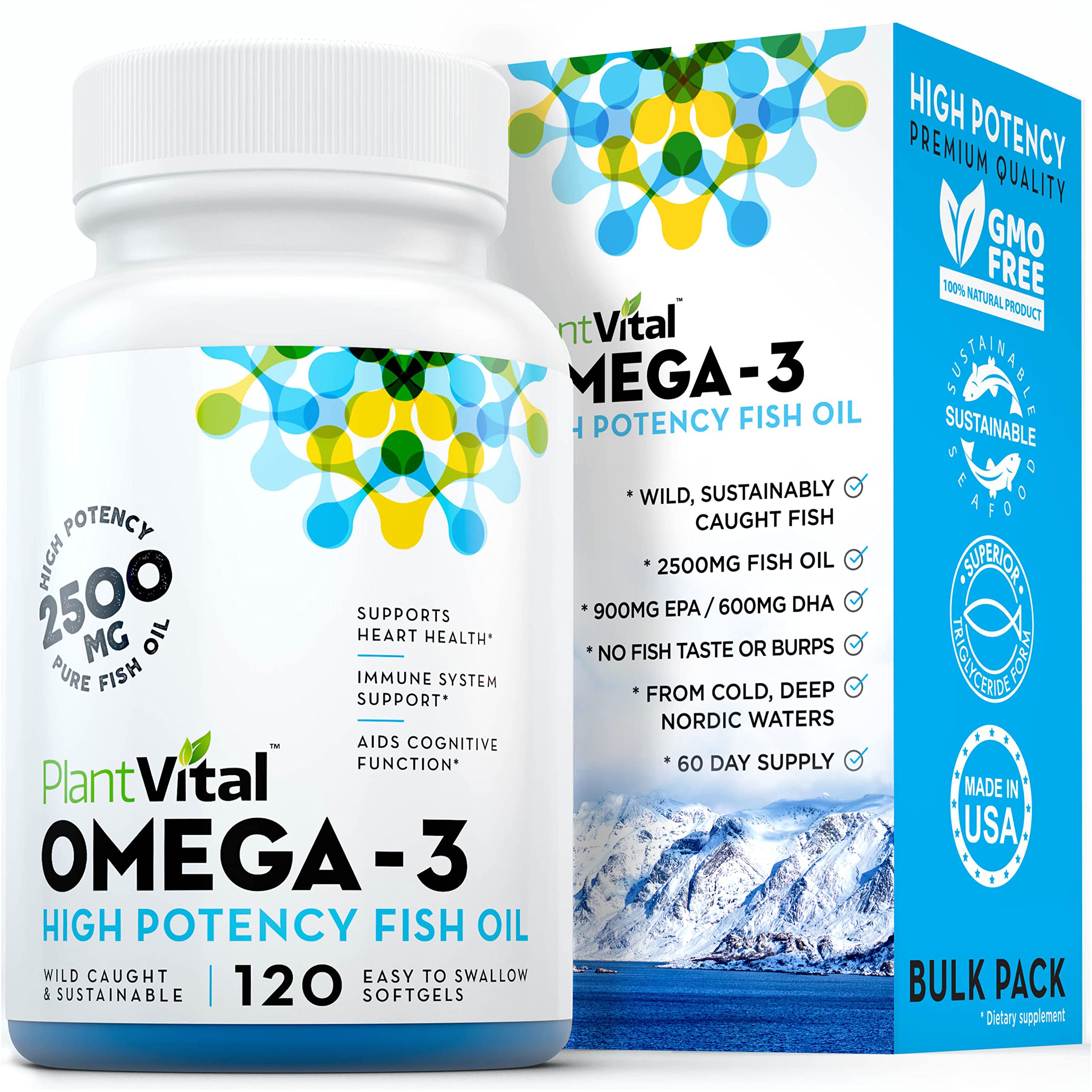 Buy Vital Omega 3 Fish Oil s [Triple Strength] No Fish Flavor. 100