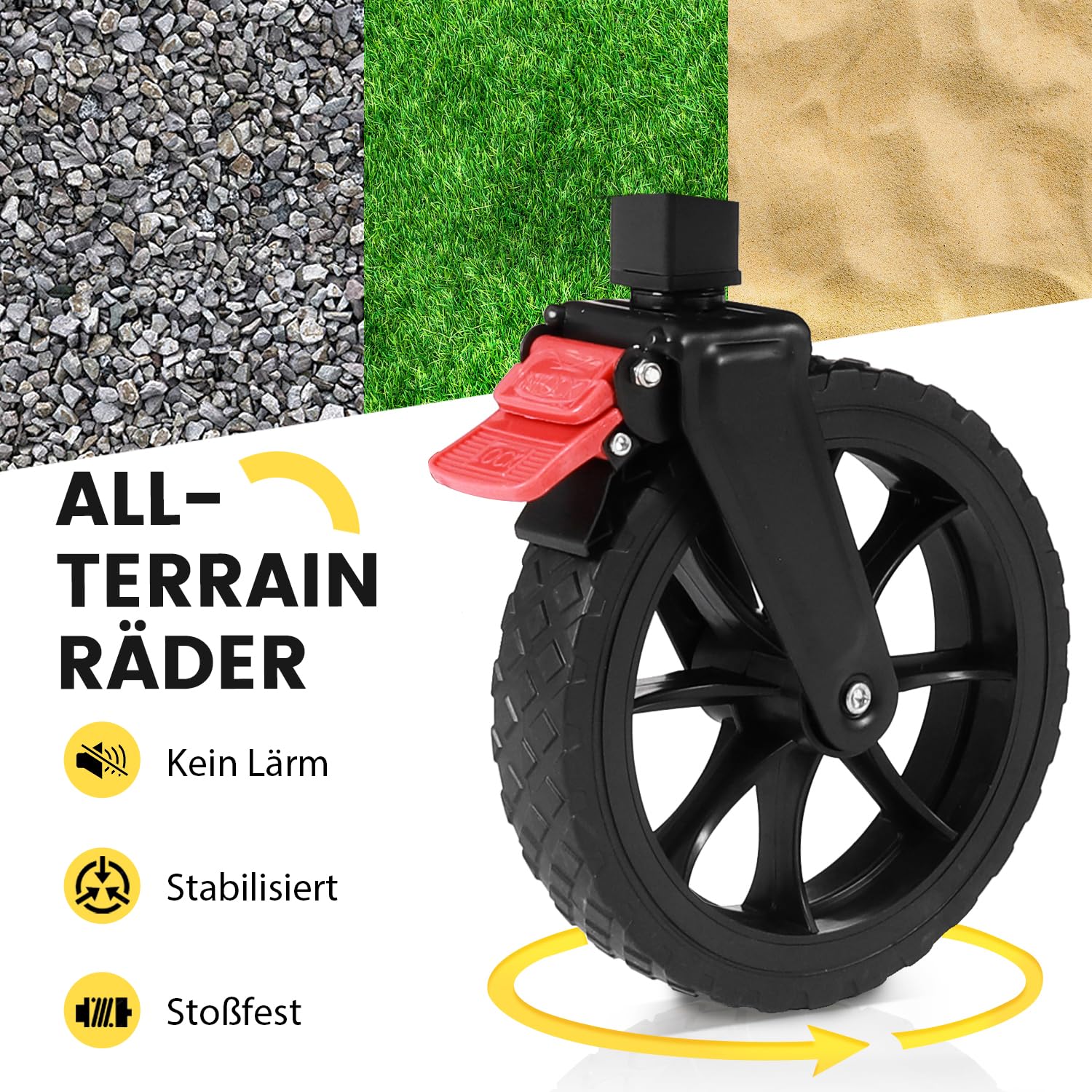 Sekey XXL Bollerwagen Faltbar mit Bremsen 160L 150KG Belastbar, Faltbarer Bollerwagen Geländetauglich, Klappbarer Handwagen Strand Camping Einkaufen, XXL-Sieger 3011, Schwarz