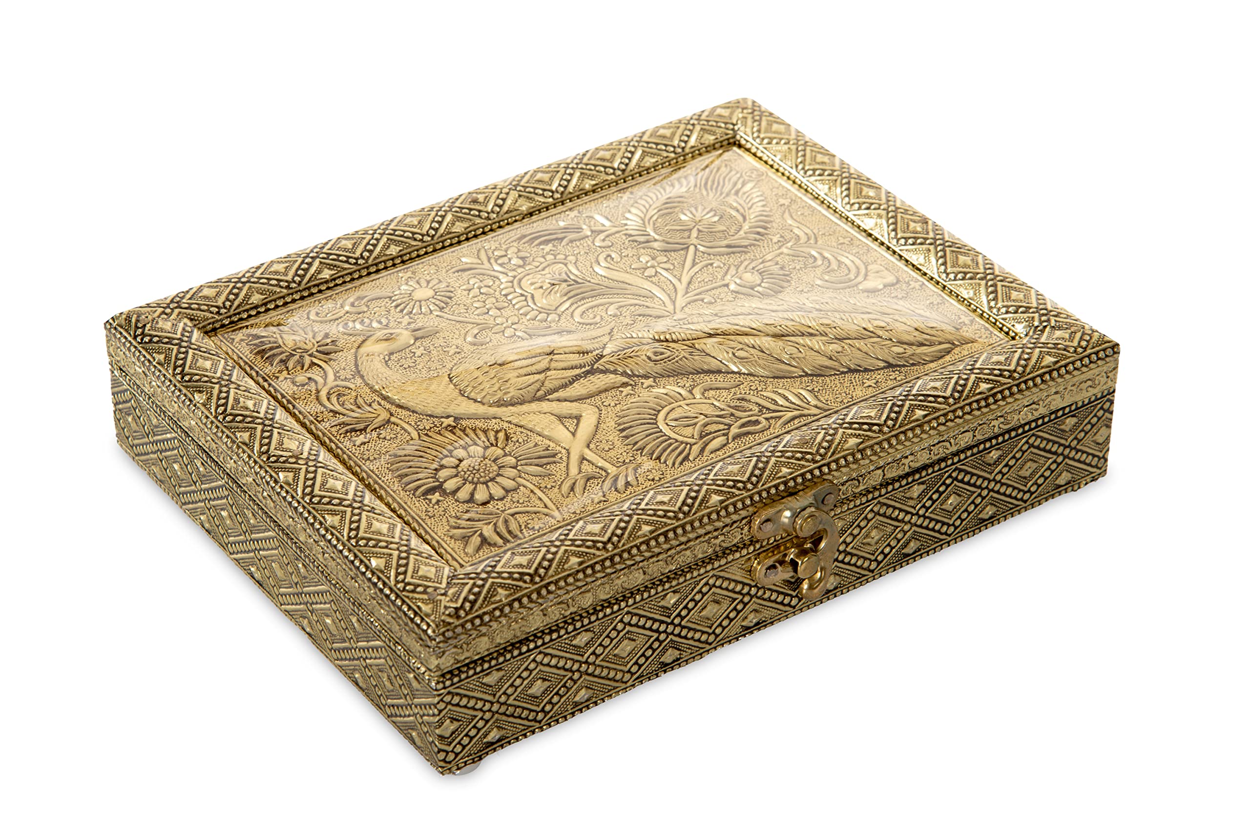 GIFTCITY Wooden Handicrafted Dry Fruit Wooden Box Size in cm 22.5 x 17 x 6