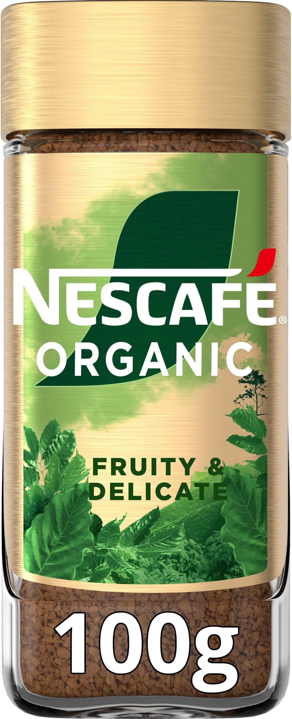 Nescafe Gold Organic Coffee Powder 100g Glass Bottle (Roasted Coffee).