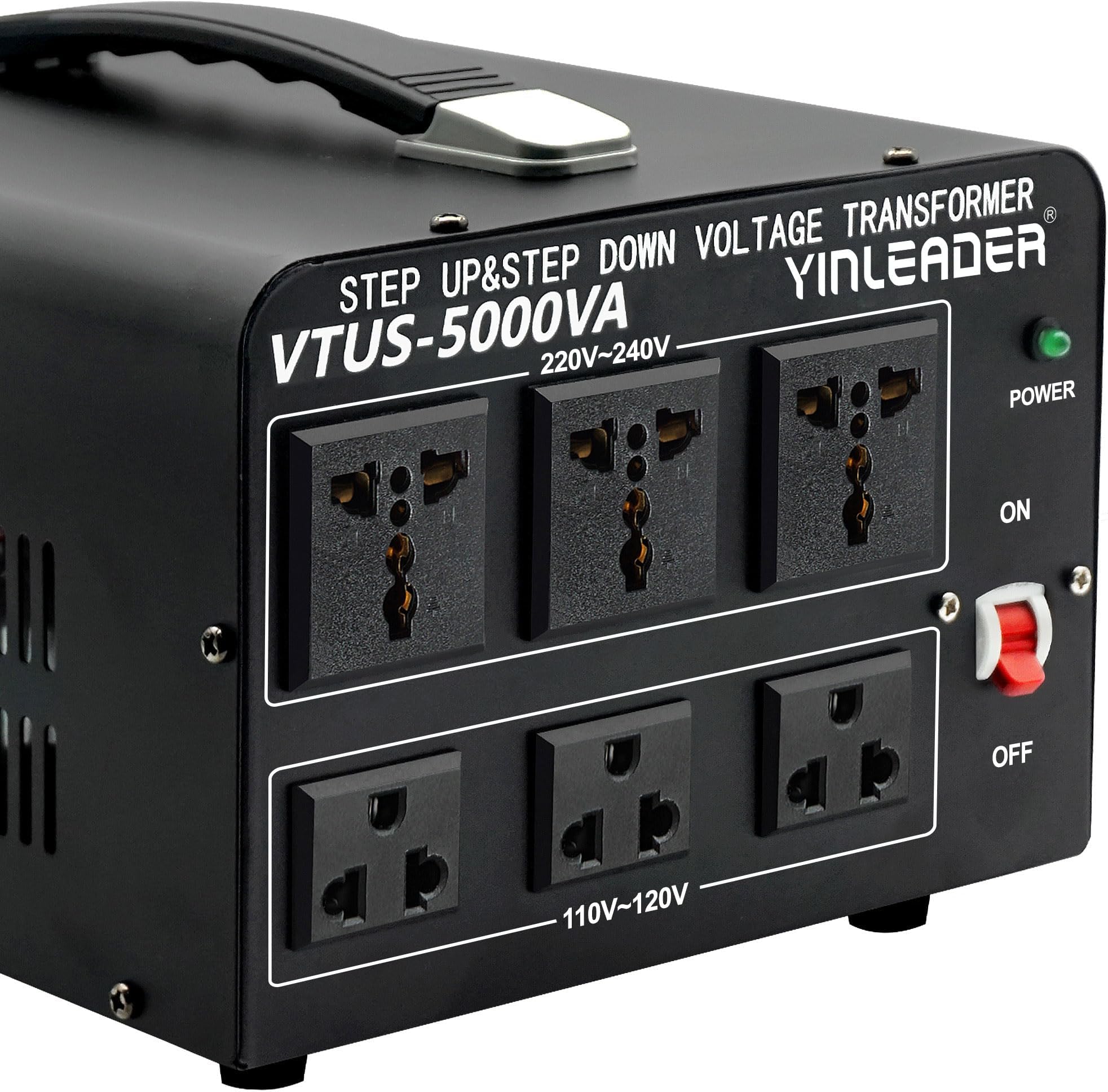 Yinleader 5000W Step Up/Down Voltage Transformer AC 110V/120V to 220V ...