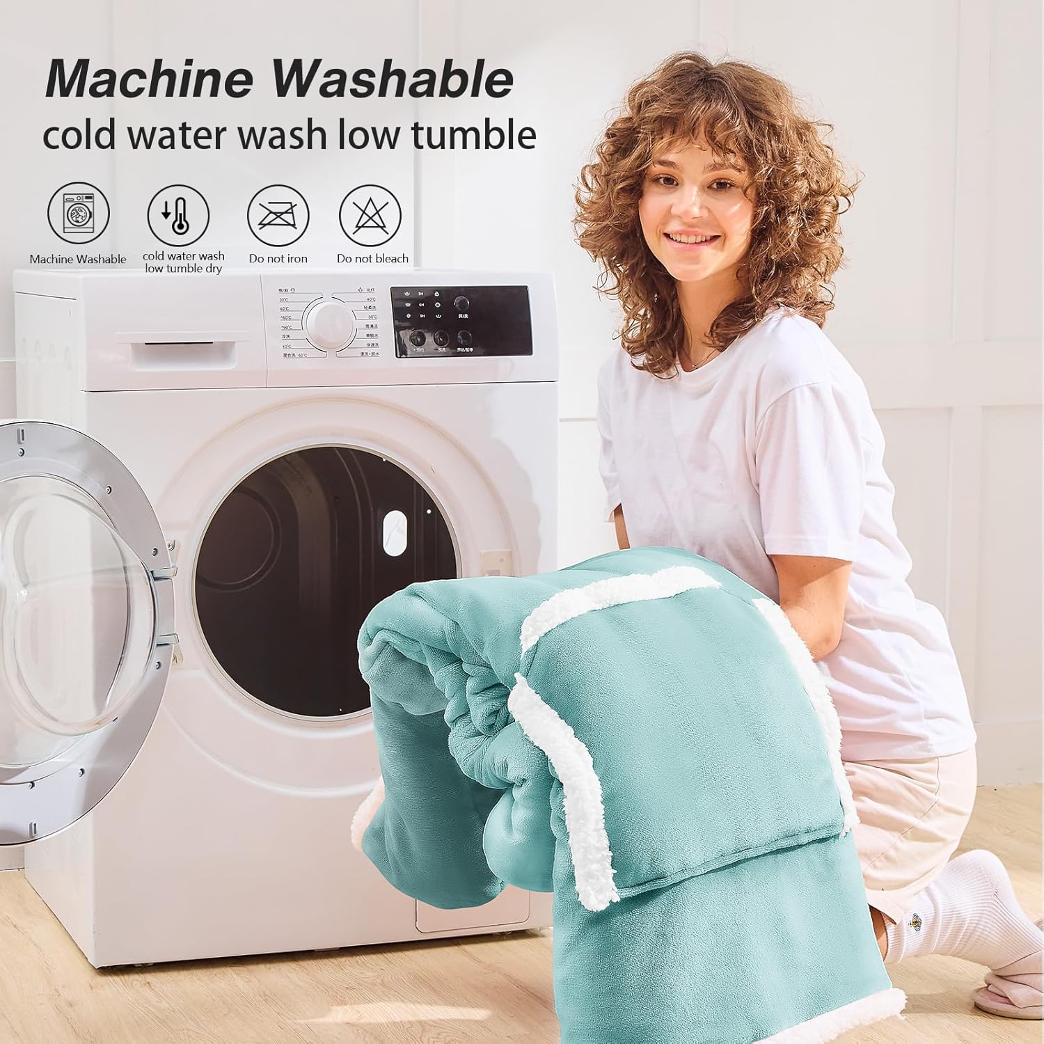 JOYWOO Wearable Blanket Hoodie,Oversized Cat Lovers Sweatshirt Blanket for Adult & Teens, Birthday Gifts for Women Men Mom Girl Boys,Cozy Sherpa Fuzzy Blanket Giant Pocket Gifts,Blue Gray Small - Image 9