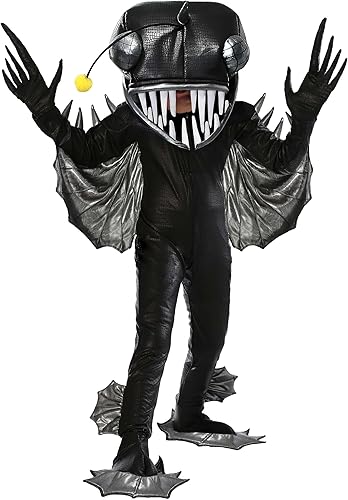 Miniatura 2 de Disfraz de pez pescador para niños, mono, mitones, tocado, fundas de zapatos, disfraz temático de pez monstruo para niños y niñas