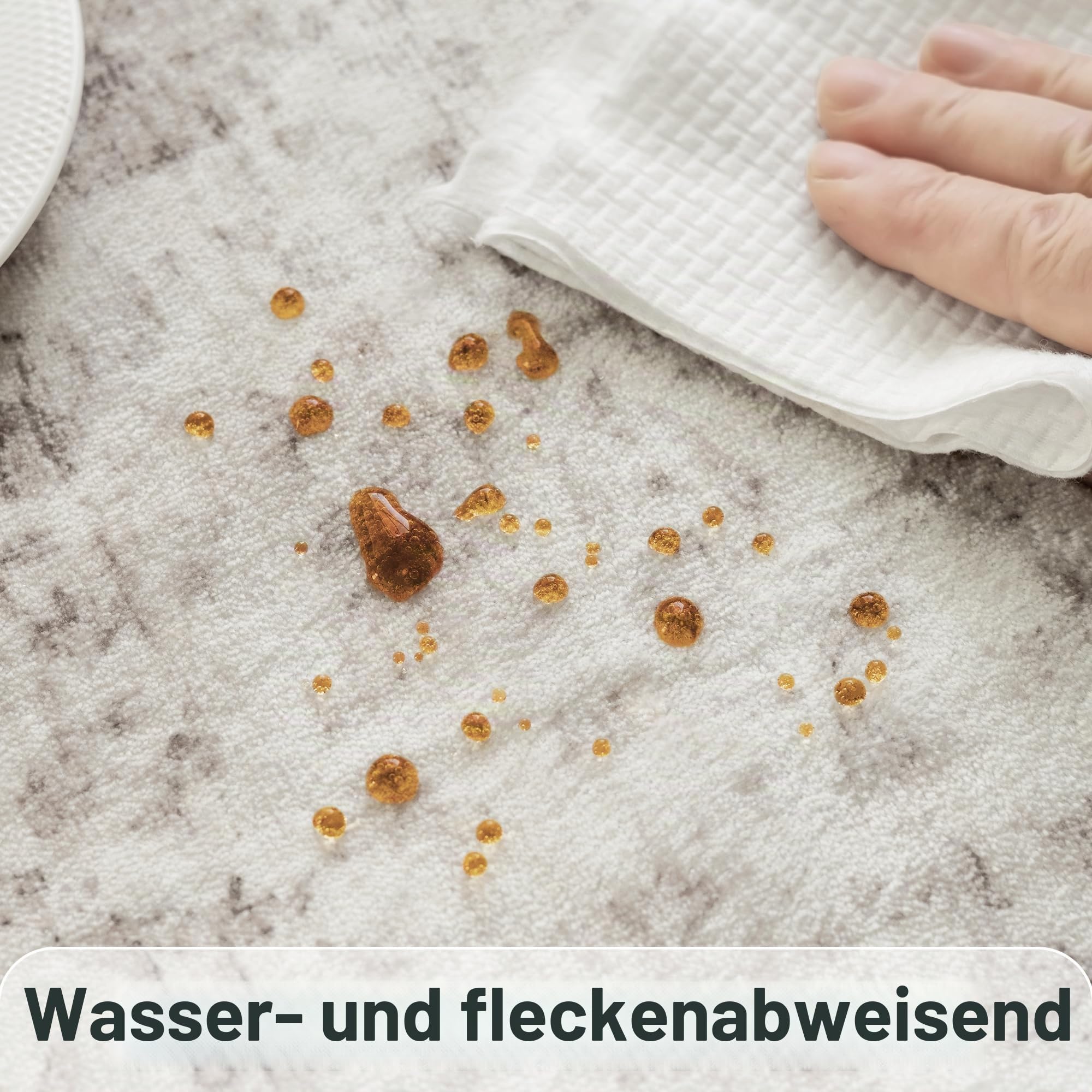 FMFUNCTEX 244x305 cm Waschbarer Teppich Beige Vintage Neutral Used-Look Groß Rutschfest Teppich für Wohnzimmer Schlafzimmer Weich Niedriger Flor Innenmatte Retro Blumenmuster Überwurf Teppich für