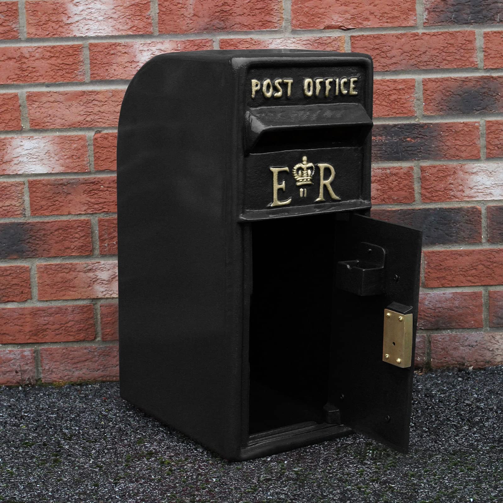 Boîte aux lettres murale en fonte Royal Mail pilier verrouillable 2 clés pour bureau de poste extérieur résistant