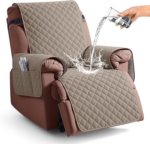 Miniatura 26 de KinCam Funda 100% impermeable para silla reclinable, fundas de sofá reclinable para mascotas, perros, funda de sofá reclinable, protector de muebles