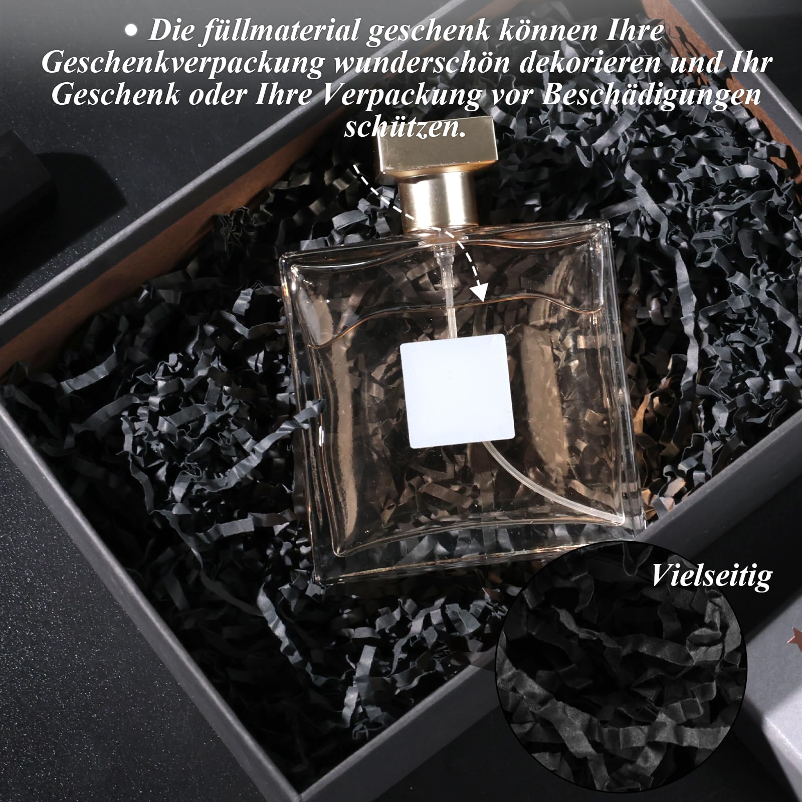 Carta Kraft Sminuzzata VGOODALL 453g - Materiale Riempimento Regali Nero Per Natale E Pasqua - Foto 6