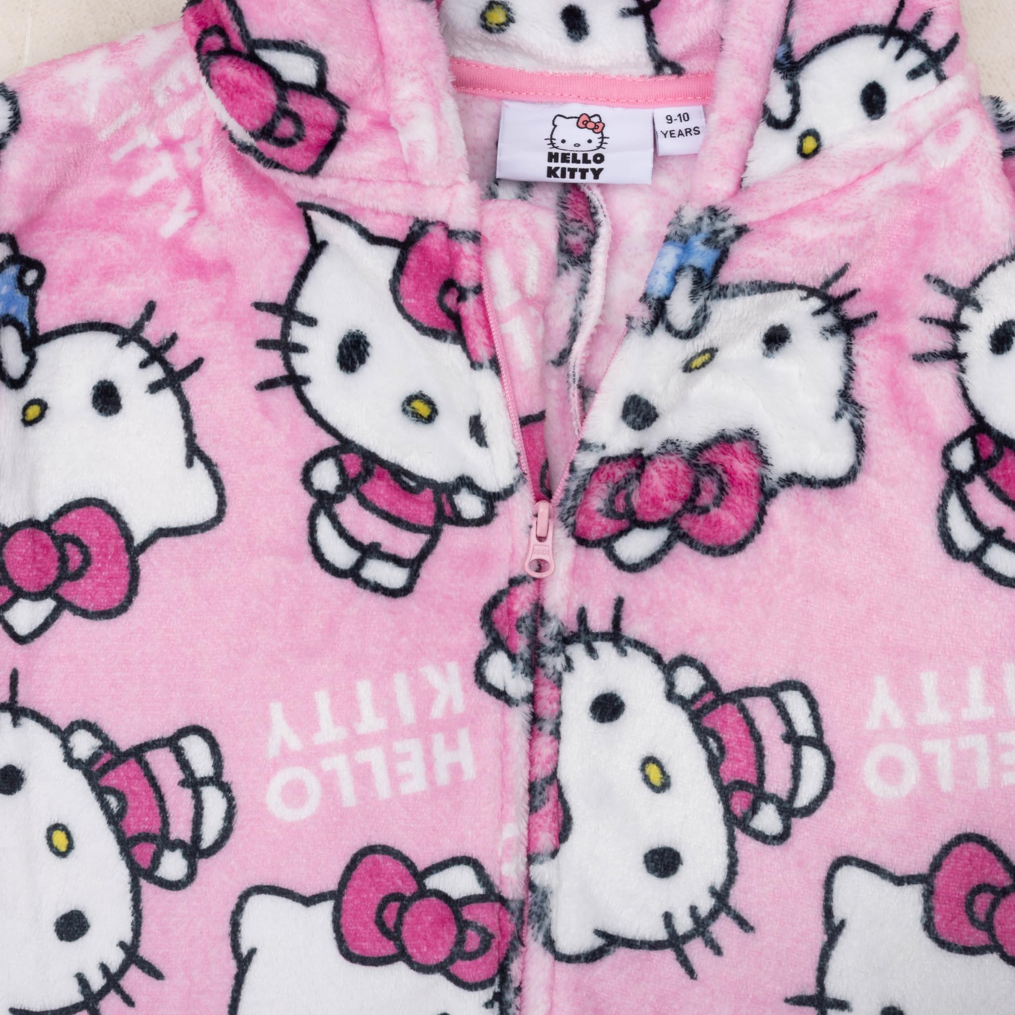 Hello Kitty Doux et Moelleux Combinaisons à Capuche pour Filles Combinaison en Polaire, Rose