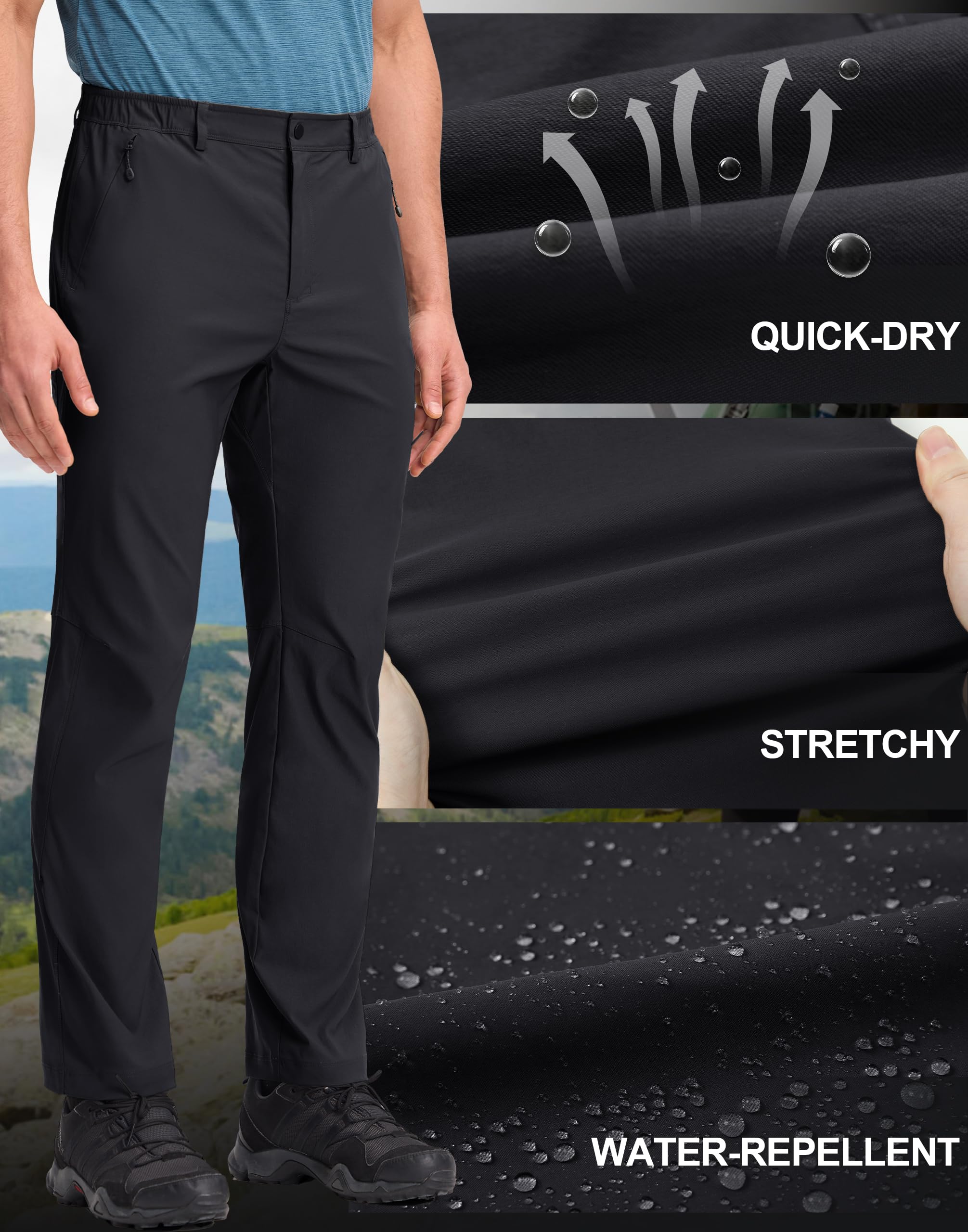 Pioneer Camp Kletterhose Herren Wanderhose 3-Saisons Wasserabweisende Schnell Trocknend Funktionshose Perfekt für Wandern, Klettern, Camping & Angeln