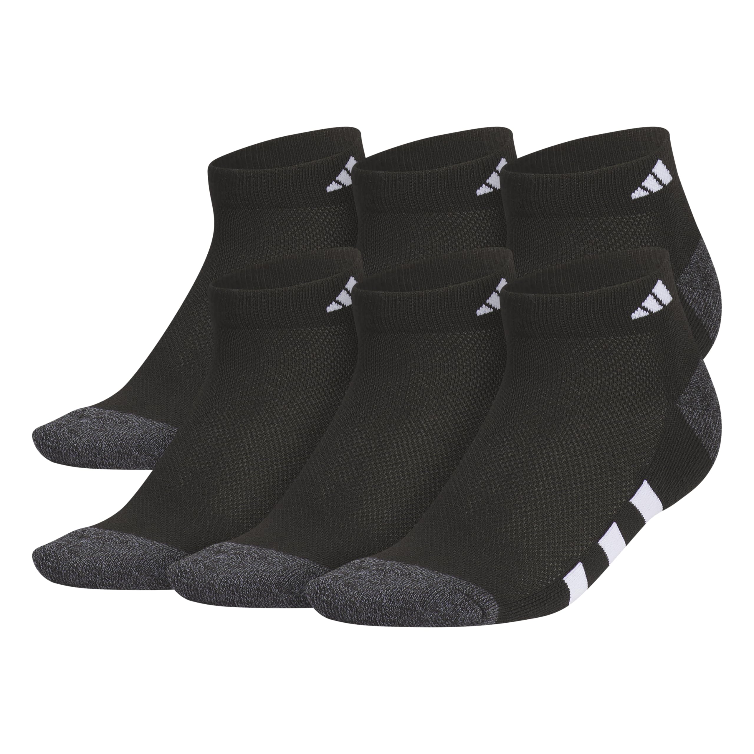 adidas Calzini sportivi per ragazzi e ragazzi, imbottiti, confezione da 6, taglio basso (confezione da 6)
