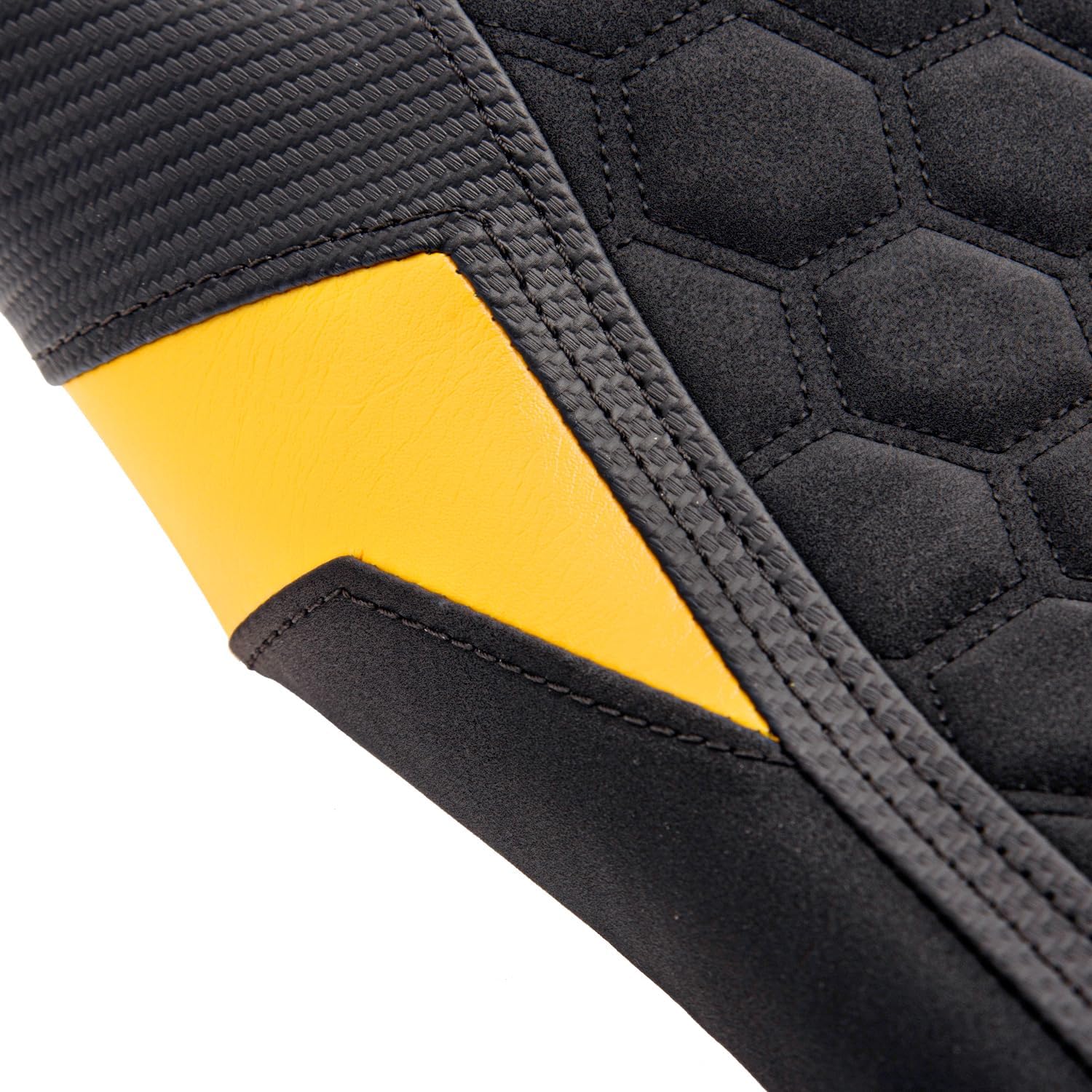 Motorcycle Front Rider Seat Solo Saddle Low-Profile Fit for Street Triple 765/765R/765RS 2023-2025 Cushion Pad Pillion, Yellow & Honeycomb