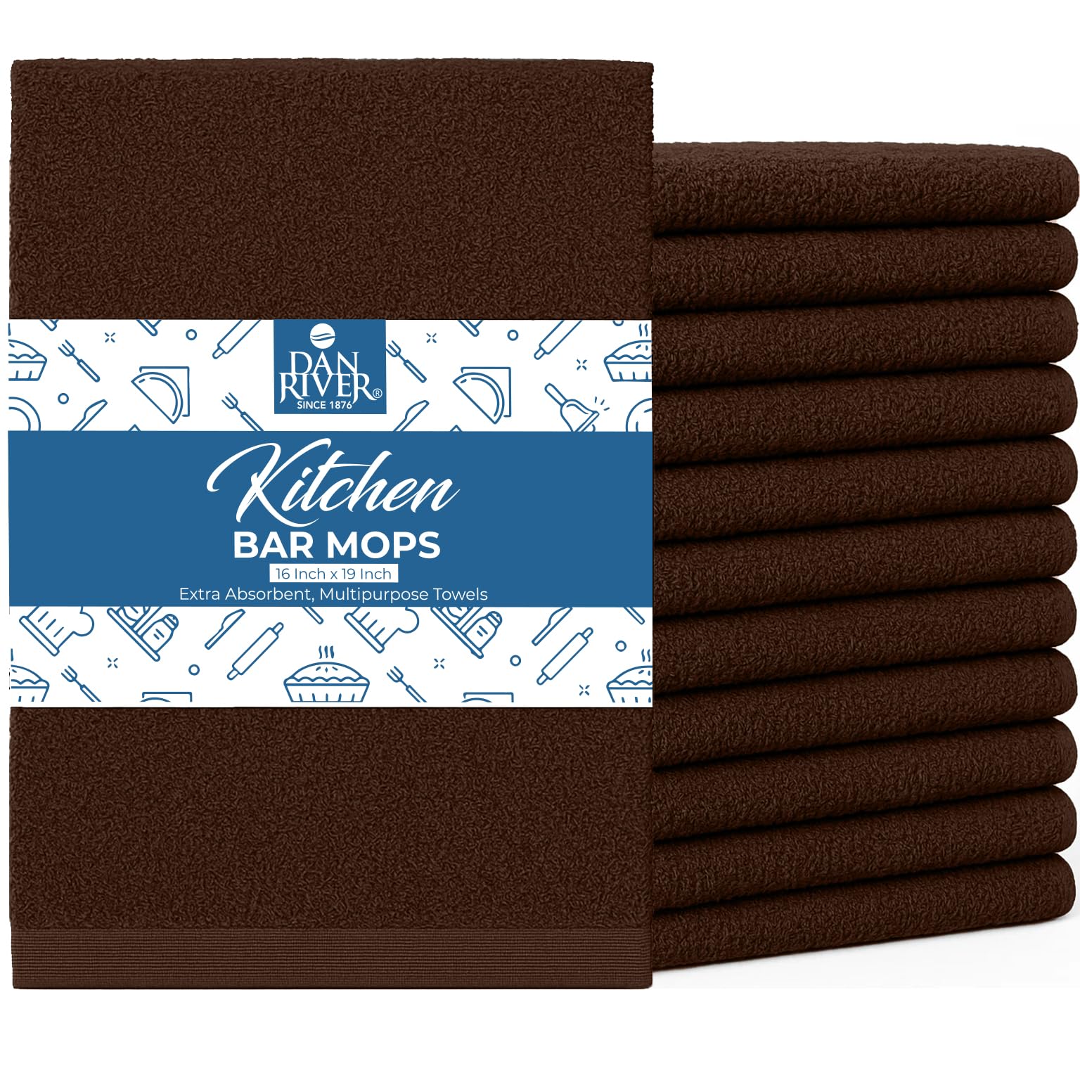 DAN RIVER Bar Mops 12-Pack Brown