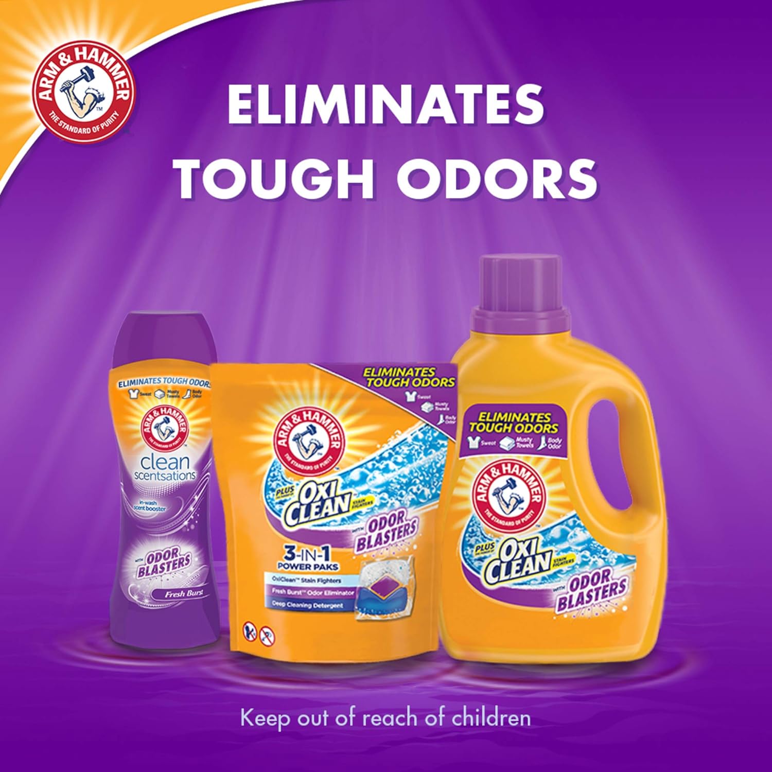 Arm & Hammer Plus OxiClean Odor Blasters Fresh Burst, 70 Loads Liquid Laundry Detergent, 122.5 Fl oz : Everything Else