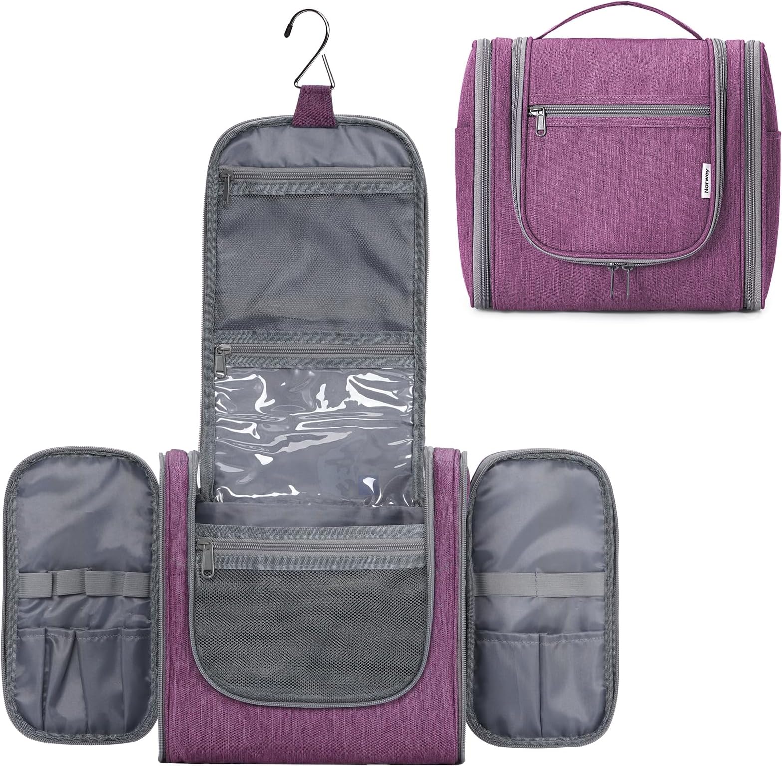 Narwey Large Hanging Travel Toiletry Bag for Women, Makeup Cosmetic Bag