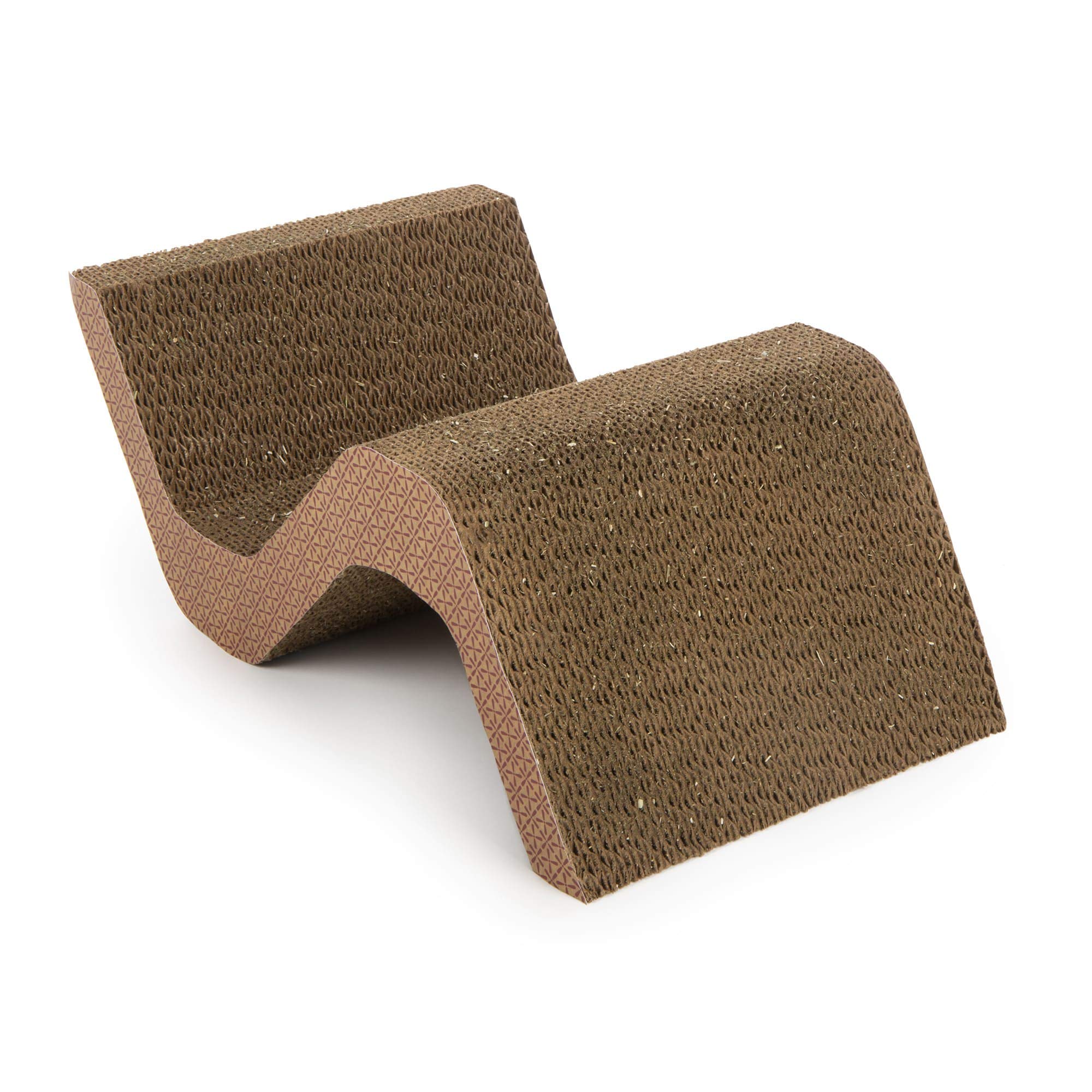 Petlinks Scratcher's Choice Curl Corrugated Cat Scratcher, Catnip Infusion Technology - Brown, Large