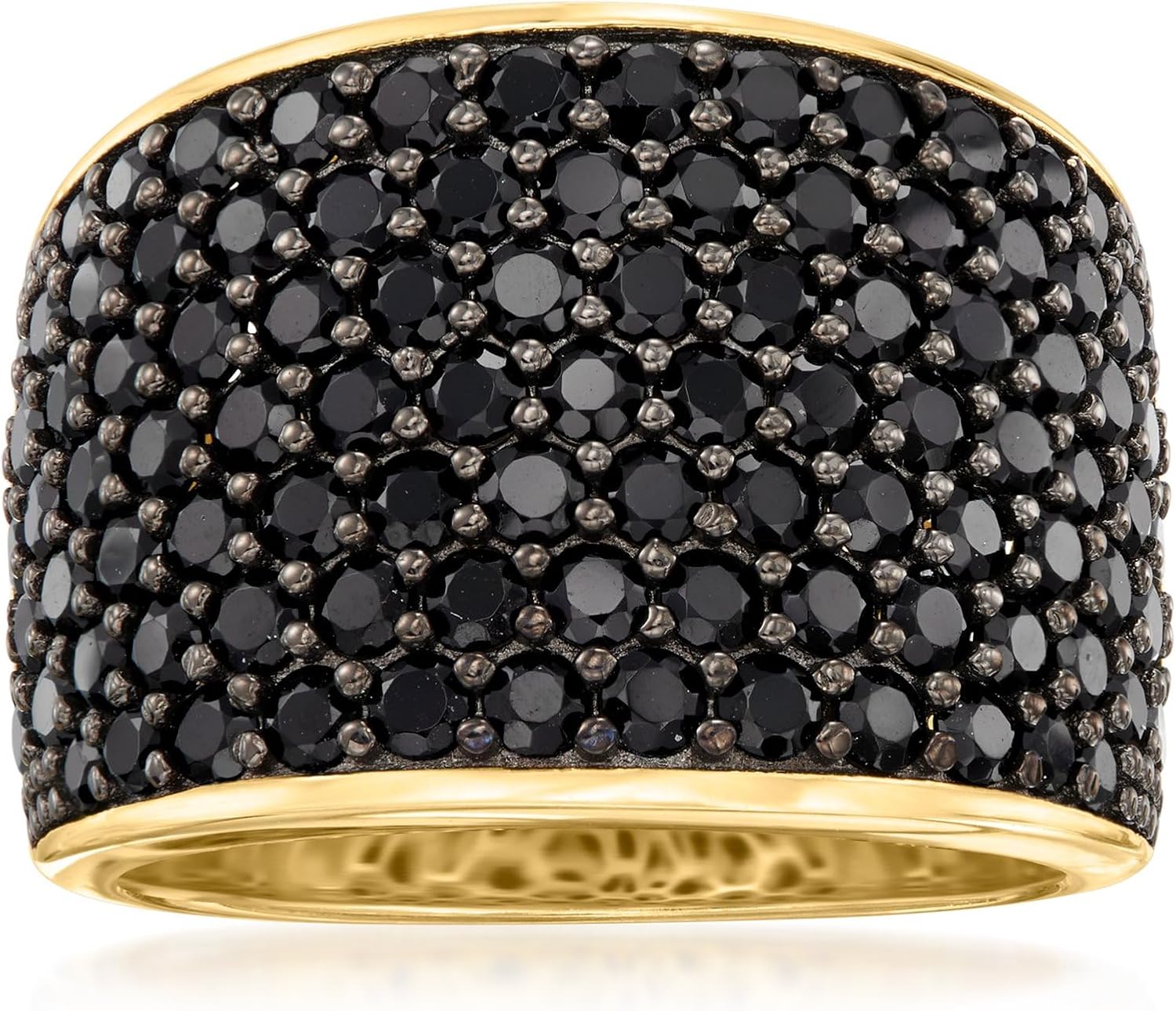 Ross-Simons 3.80 ct. t.w. Pave Black Spinel Ring in 18kt Gold Over Sterling