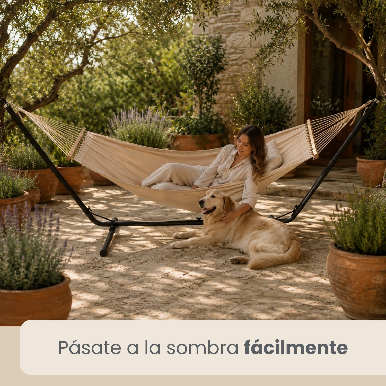 AMANKA 310x100 Soporte para Hamacas hasta 120 kg - Soporte Hamaca Colgante Doble - Soporte Hamaca Plegable Soporte Amacas Colgantes - Estructura Hamaca Soporte para Amaca Colgante Soporte Hamaca Suelo