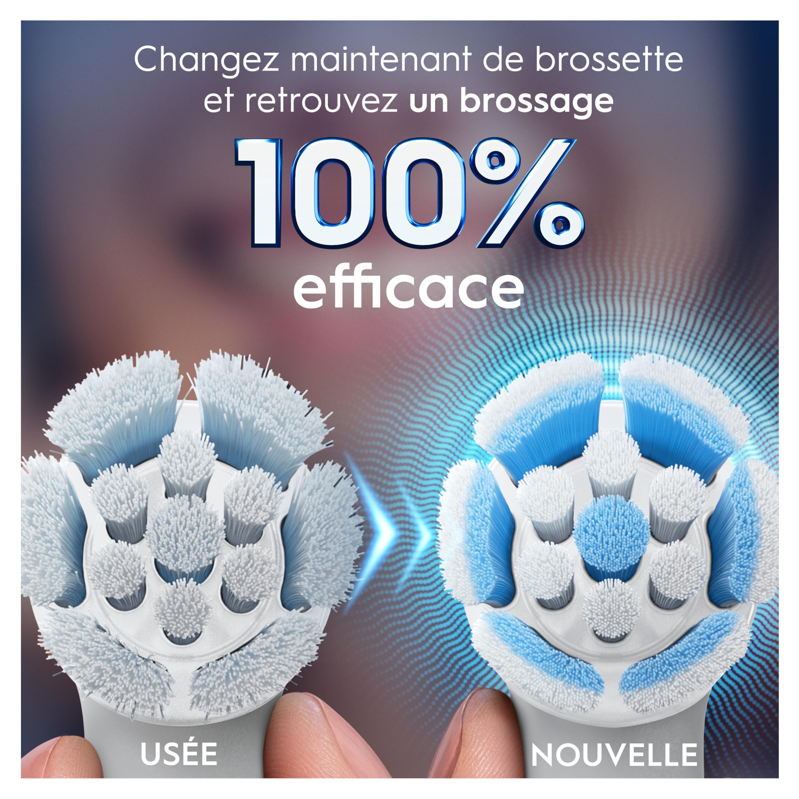 Oral-B Brossettes de Rechange Gentle Care, lot de 8, Blanches – Recharges Brosse à Dents Électrique iO, 4000 Brins Souples pour un Brossage Doux sur les Gencives