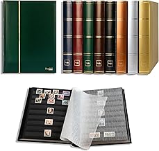 Prophila Collection 64 Black Pages Stamp Album Insert Book Padded Green Cover