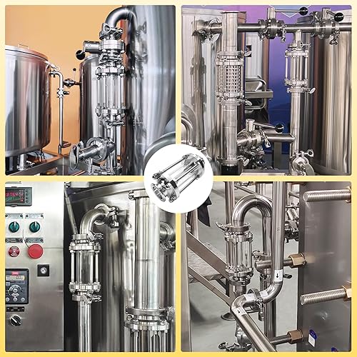 Miniatura 6 de Vidrio de mira en línea de triple trébol de 1.5 pulgadas con 2 piezas de 1.5 pulgadas de triple abrazadera y junta de silicona Accesorios TC