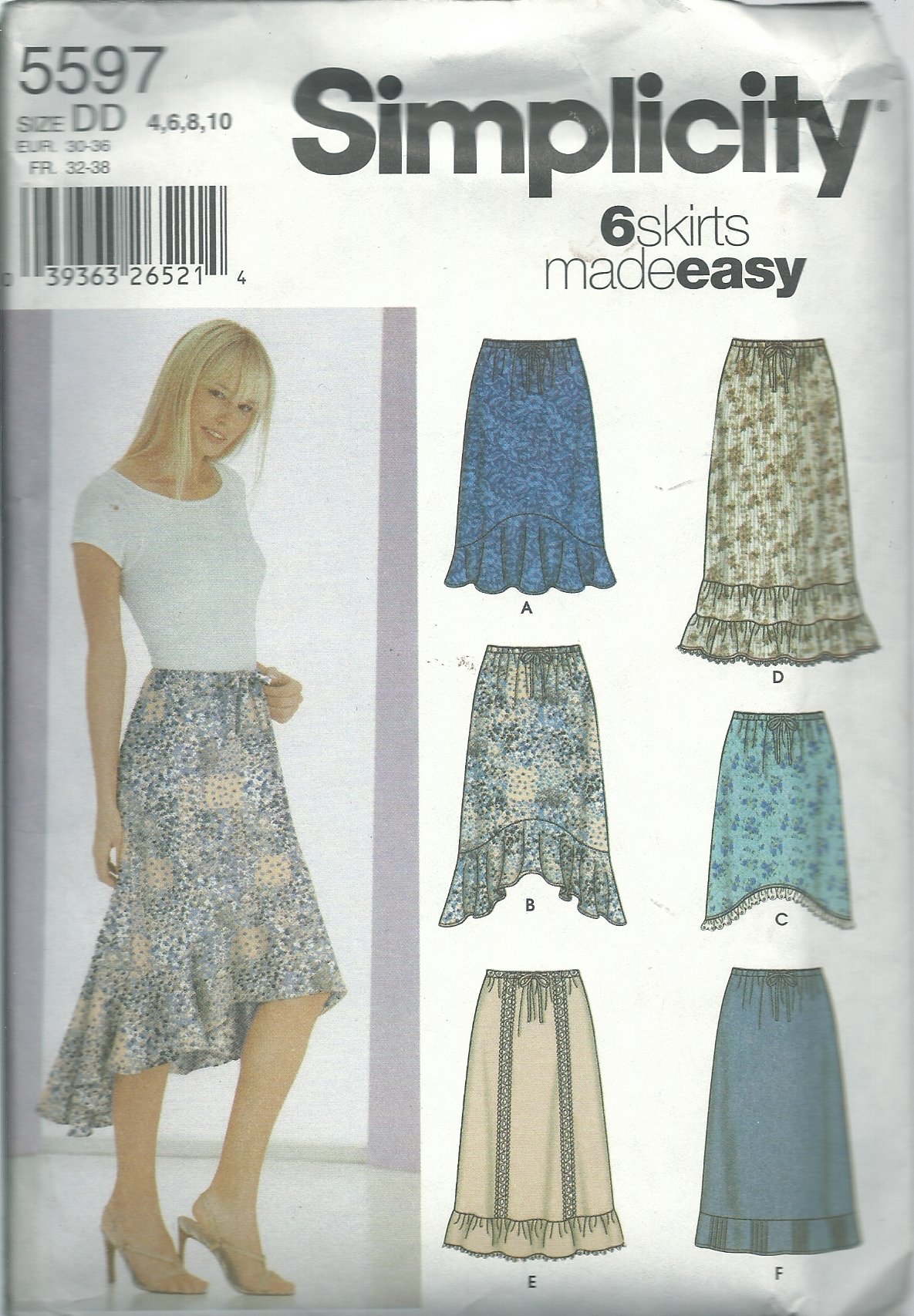 Patron jupes Simplicity 5597DD taille 36-38 pour réussir vos coupes sans erreurs