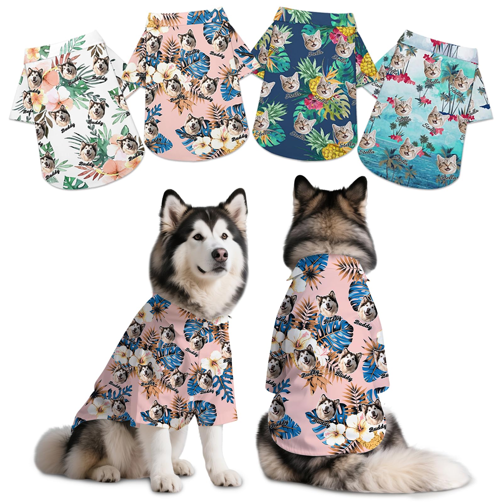 Personalised Dog Shirt Custom Dog T-Shirt with Photo Name Text Logo, Personalised Summer Breathable Pullover Pet Outfit Clothes for Small Medium Large Dogs Cats Kitten Puppy — image 1